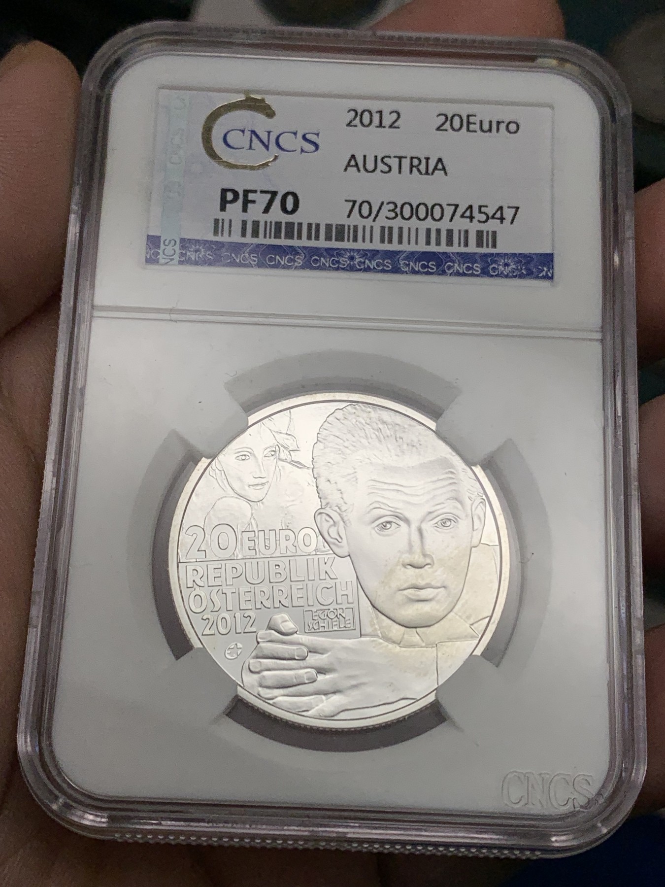 《竞宝斋》第205场-周日，周一 2场 (全场包邮) CNCS PF70 奥地利2012年席勒20欧元银币