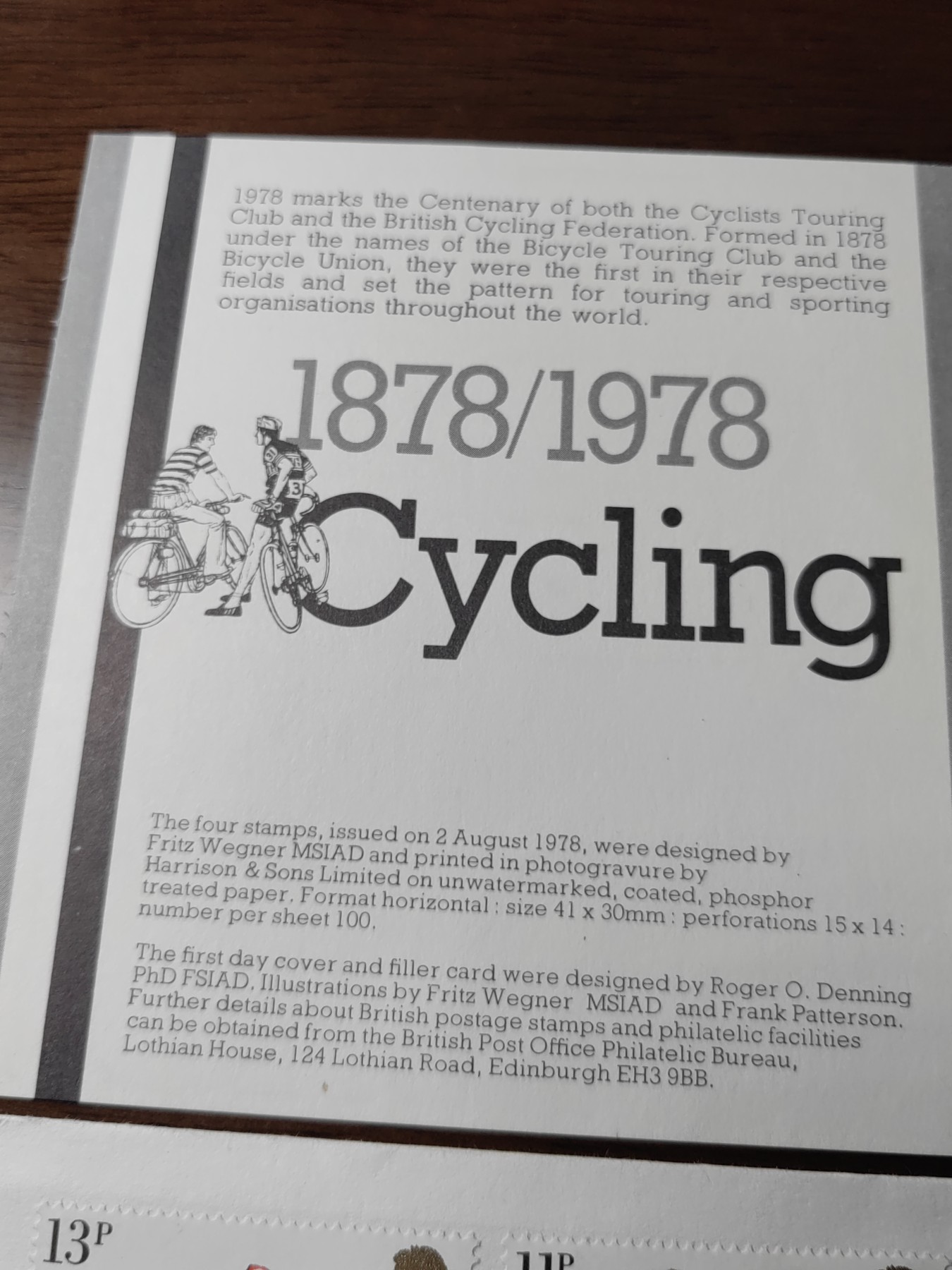 外国邮品精品专场（秒杀）第①③场 英国1978 自行车发展史-各时期的自行车 4全（实寄航空邮封）