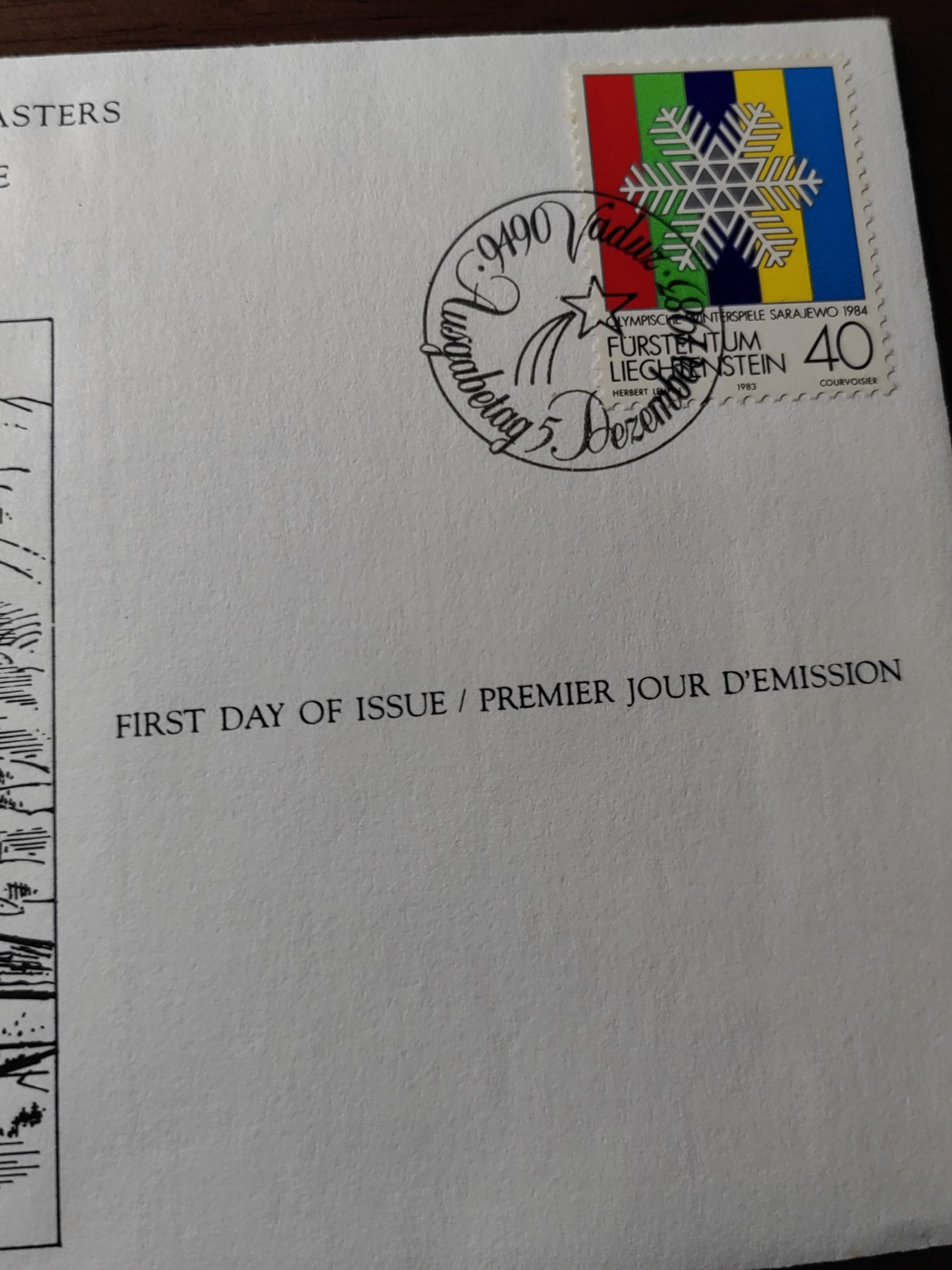 外国邮品精品专场（秒杀）第①⑤场 列支敦士登1983年 冬奥会首日封 
