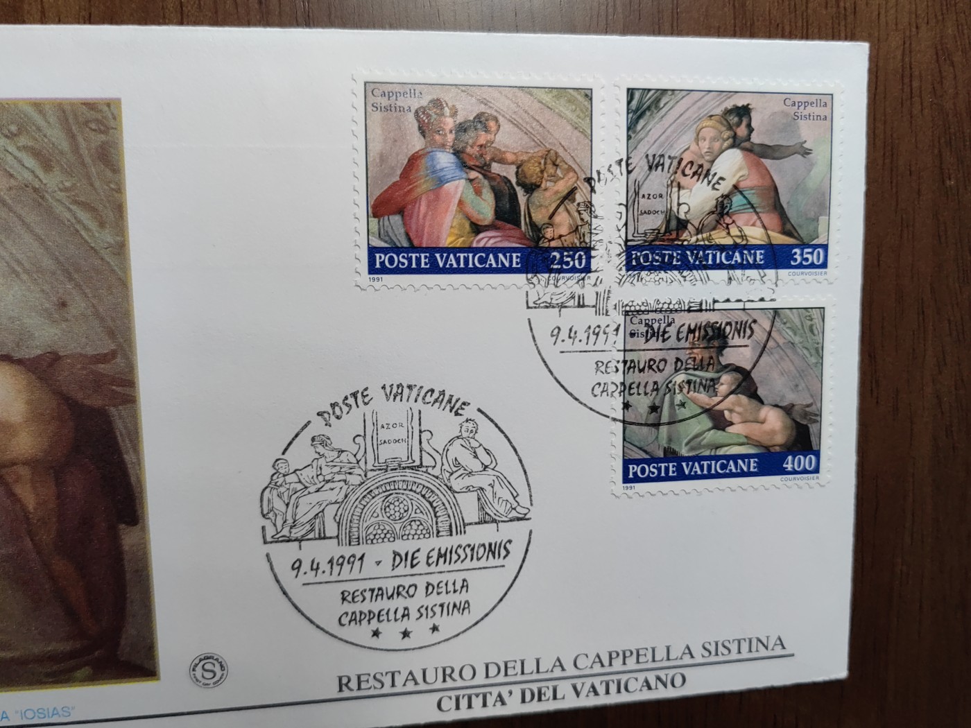 外国邮品精品专场（秒杀）第①③场 梵蒂冈1991修建西斯廷教堂 米开朗基罗壁画