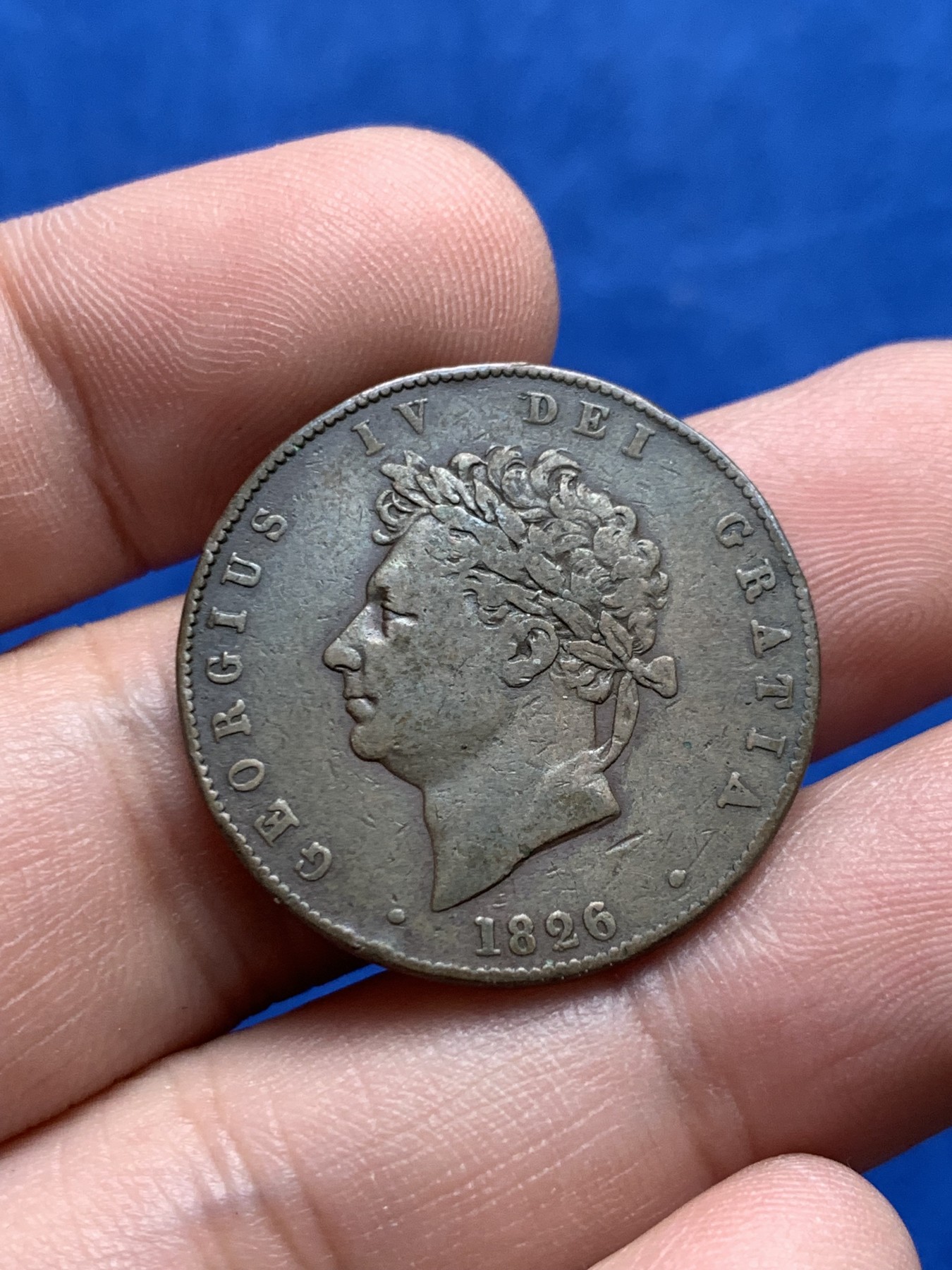 《竞宝斋》第205场-周日，周一 2场 (全场包邮) 英国 1826年 乔治四世 半便士铜币 少见品种