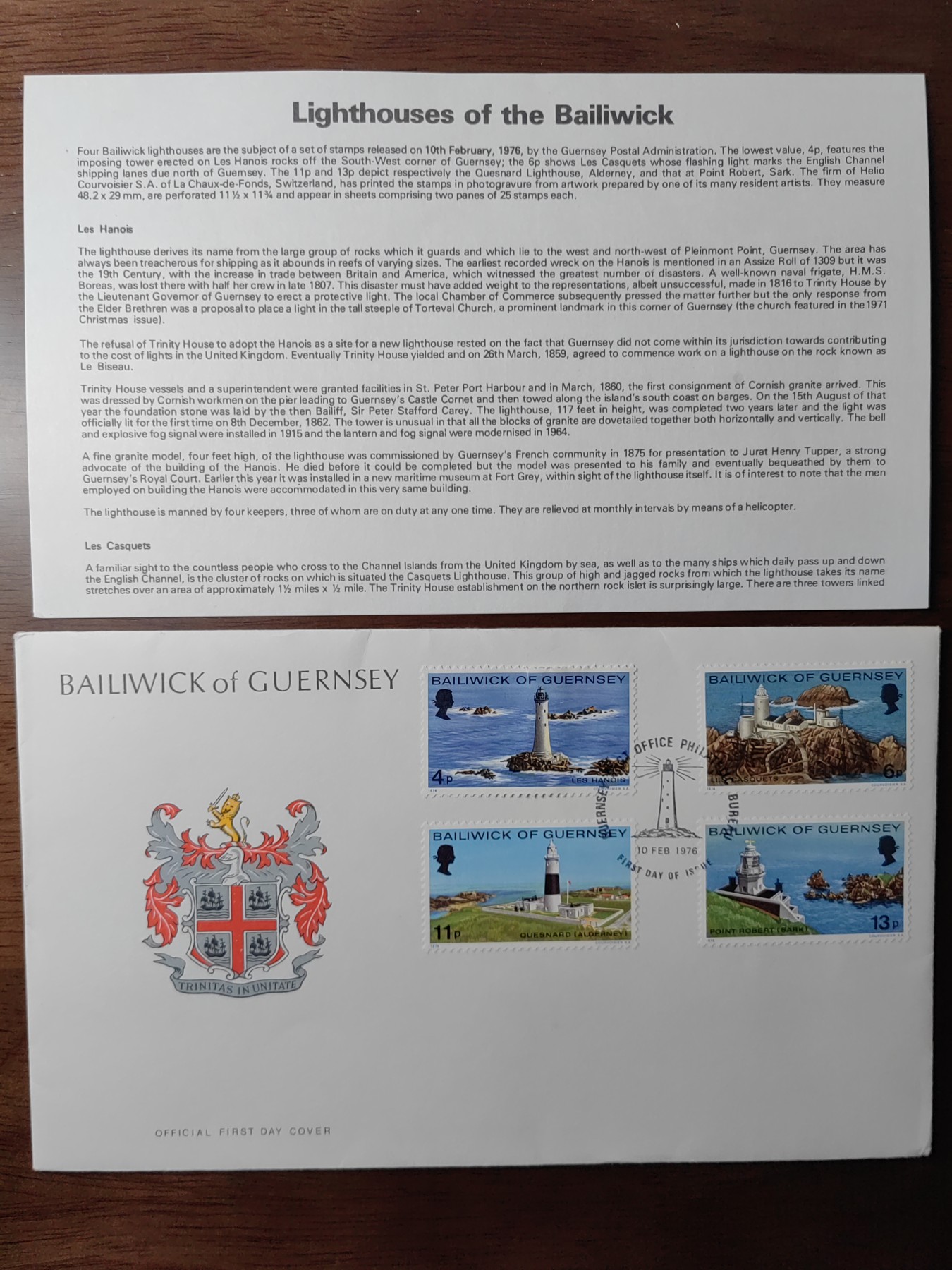 外国邮品精品专场（秒杀）第①⑤场  根西1976年 海岸灯塔 建筑风景 4枚全