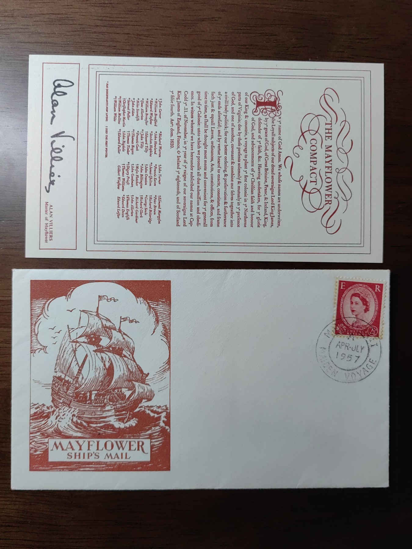 外国邮品精品专场（秒杀）第①③场 英国1957 五月花号公约纪念（里面是公约内容）