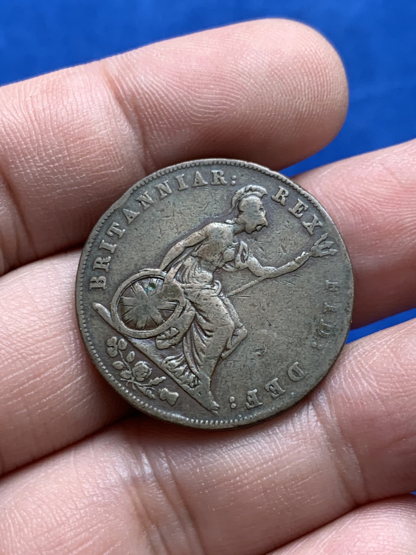 《竞宝斋》第205场-周日，周一 2场 (全场包邮) 英国 1826年 乔治四世 半便士铜币 少见品种