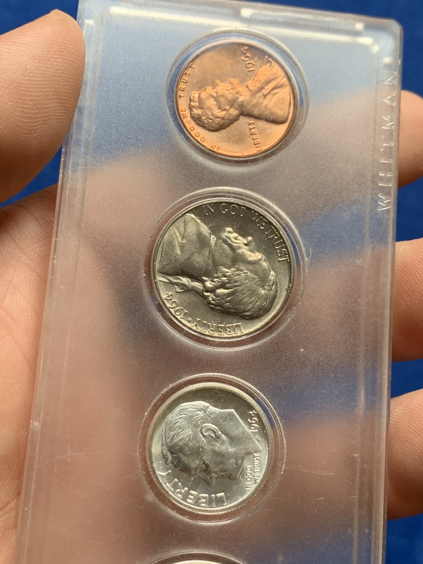 《竞宝斋》第205场-周日，周一 2场 (全场包邮) 美国 1分-1美元 套币一组，含5枚1964,1枚1922和平大银币，3枚1964为900银