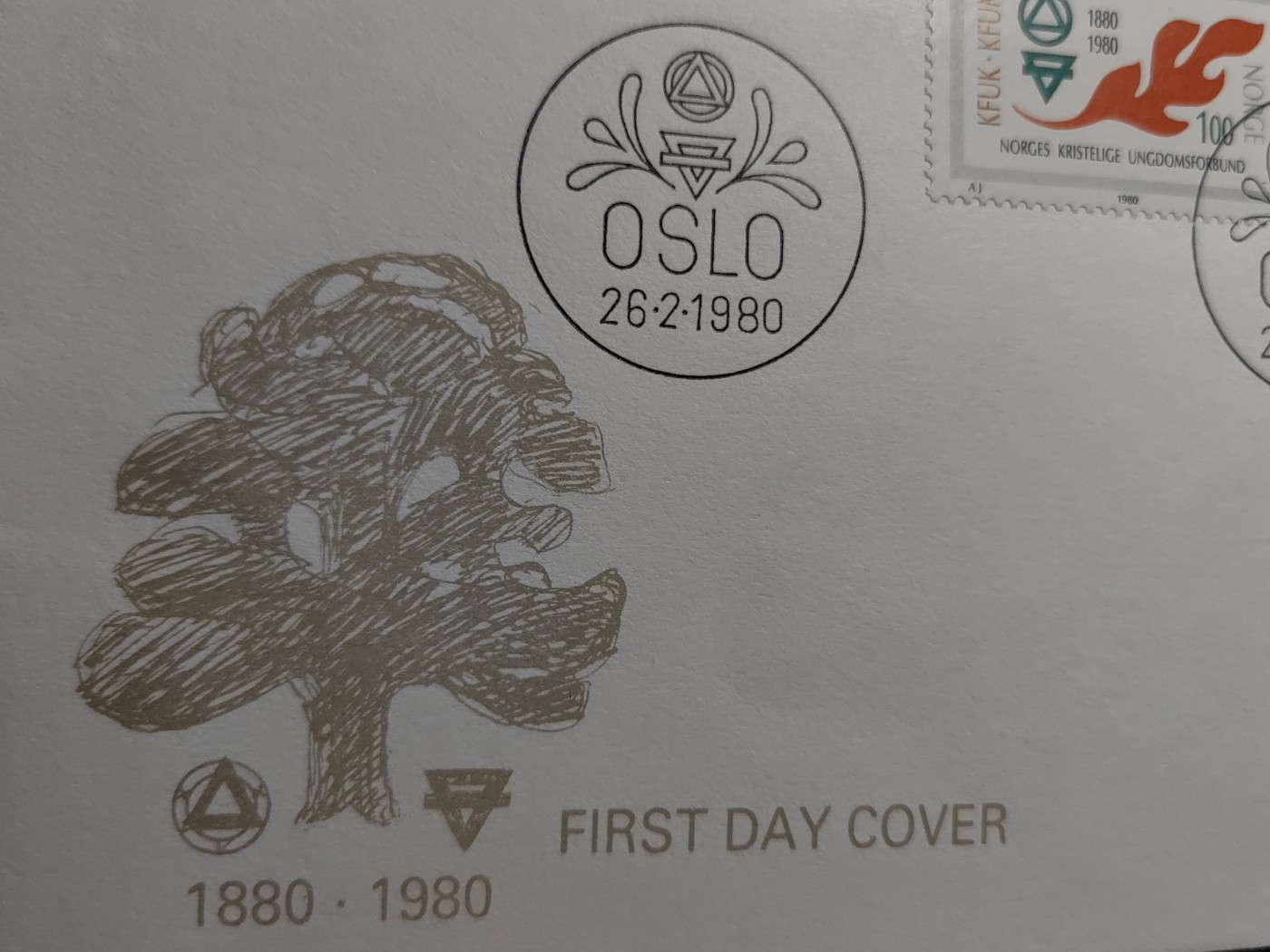 外国邮品精品专场（秒杀）第①③场 挪威1980 基督教青年联合会100周年首日封