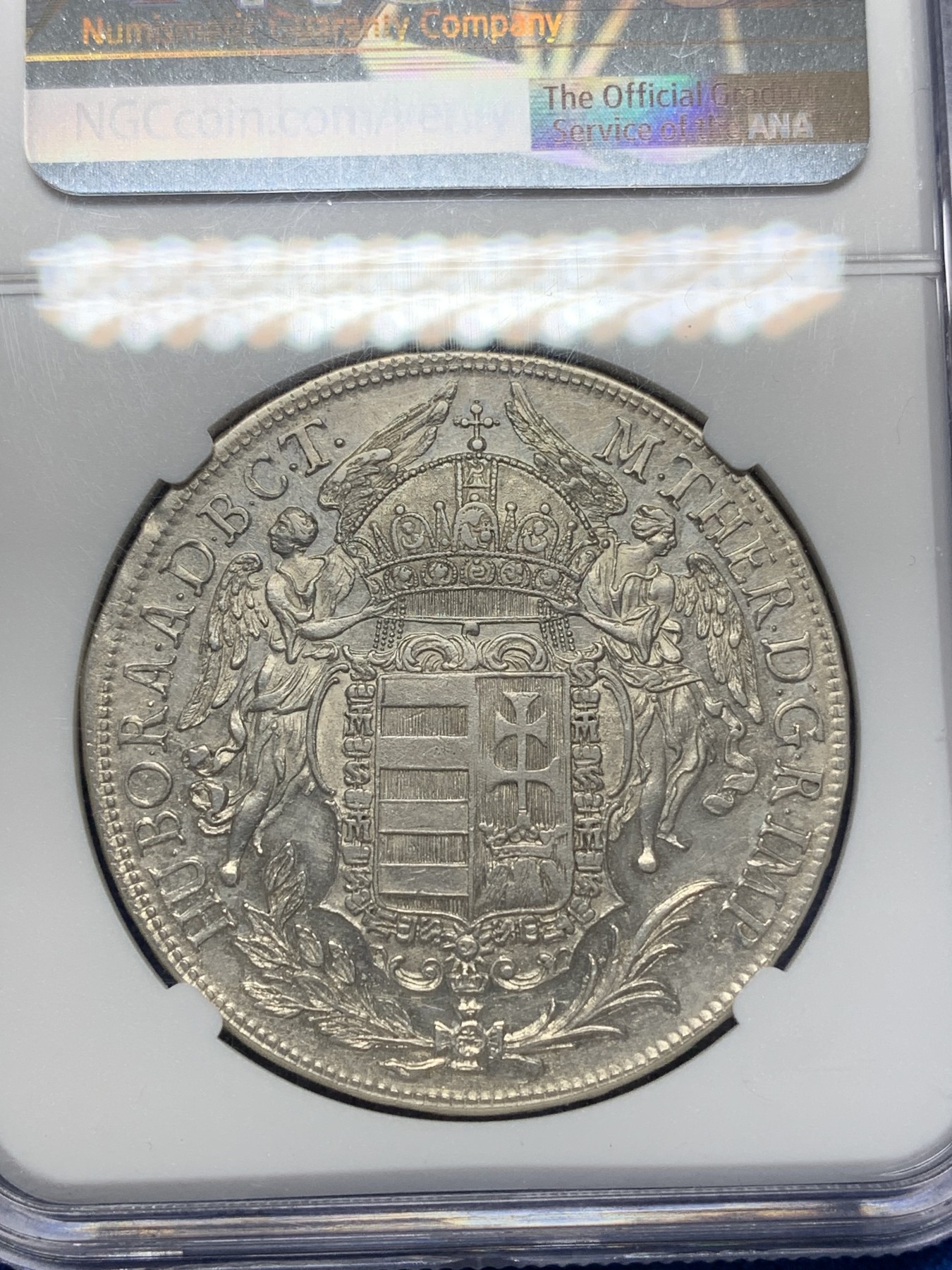 《竞宝斋》第205场-周日，周一 2场 (全场包邮) 冠军分！稀少品种 NGC-AU50 神罗匈牙利 1771年玛利亚特蕾莎 1泰勒银币