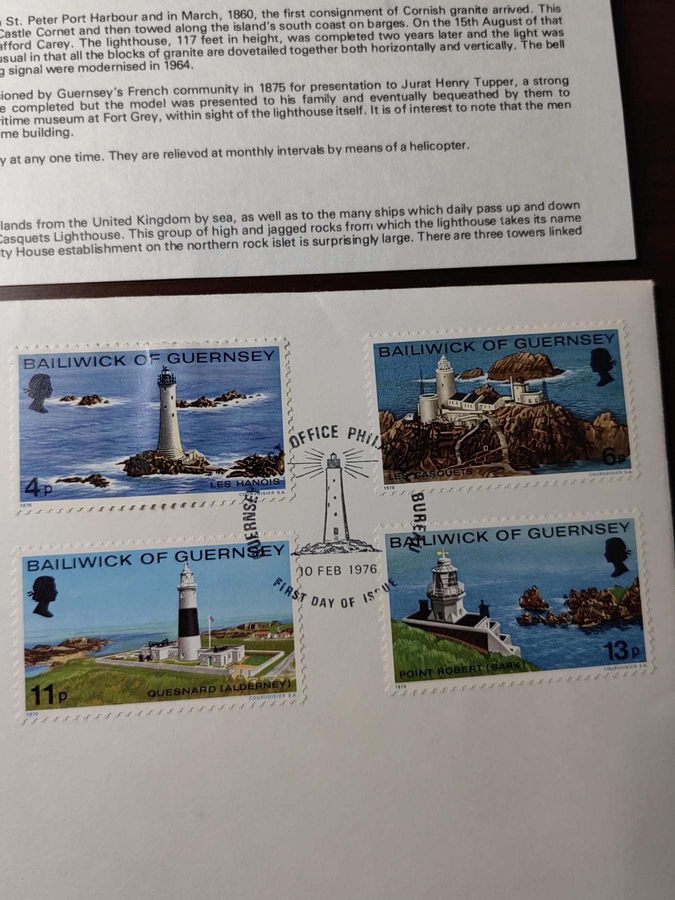 外国邮品精品专场（秒杀）第①⑤场  根西1976年 海岸灯塔 建筑风景 4枚全
