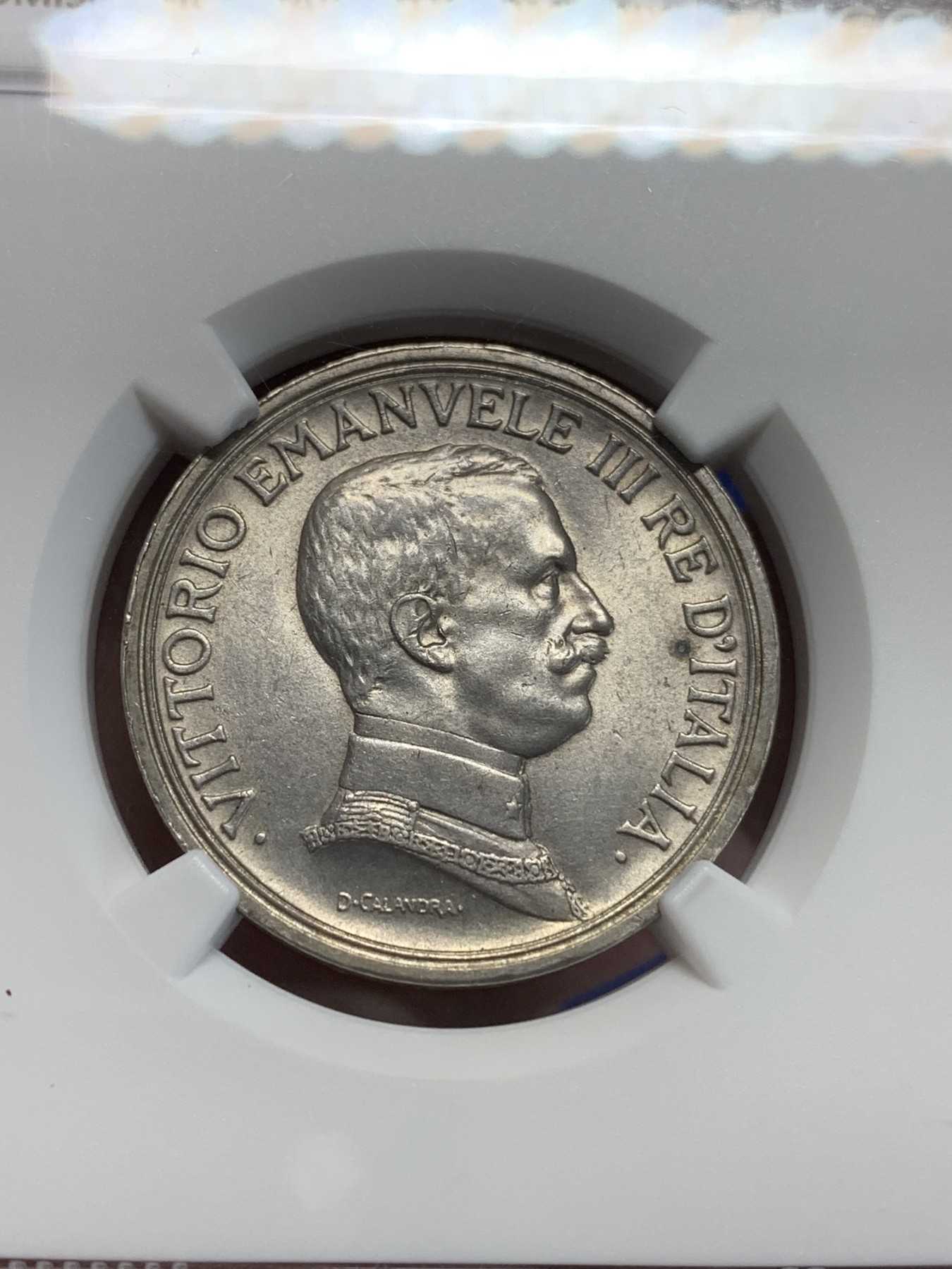 《竞宝斋》第205场-周日，周一 2场 (全场包邮) NGC-MS62 意大利1916-R 女神马车 2里拉银币