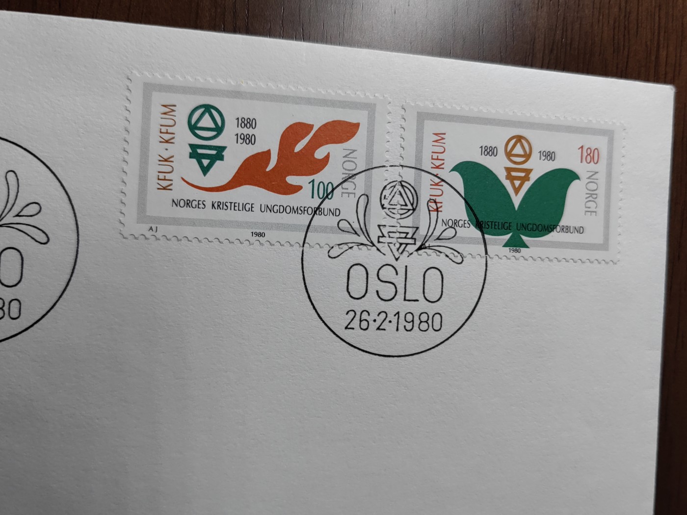 外国邮品精品专场（秒杀）第①③场 挪威1980 基督教青年联合会100周年首日封