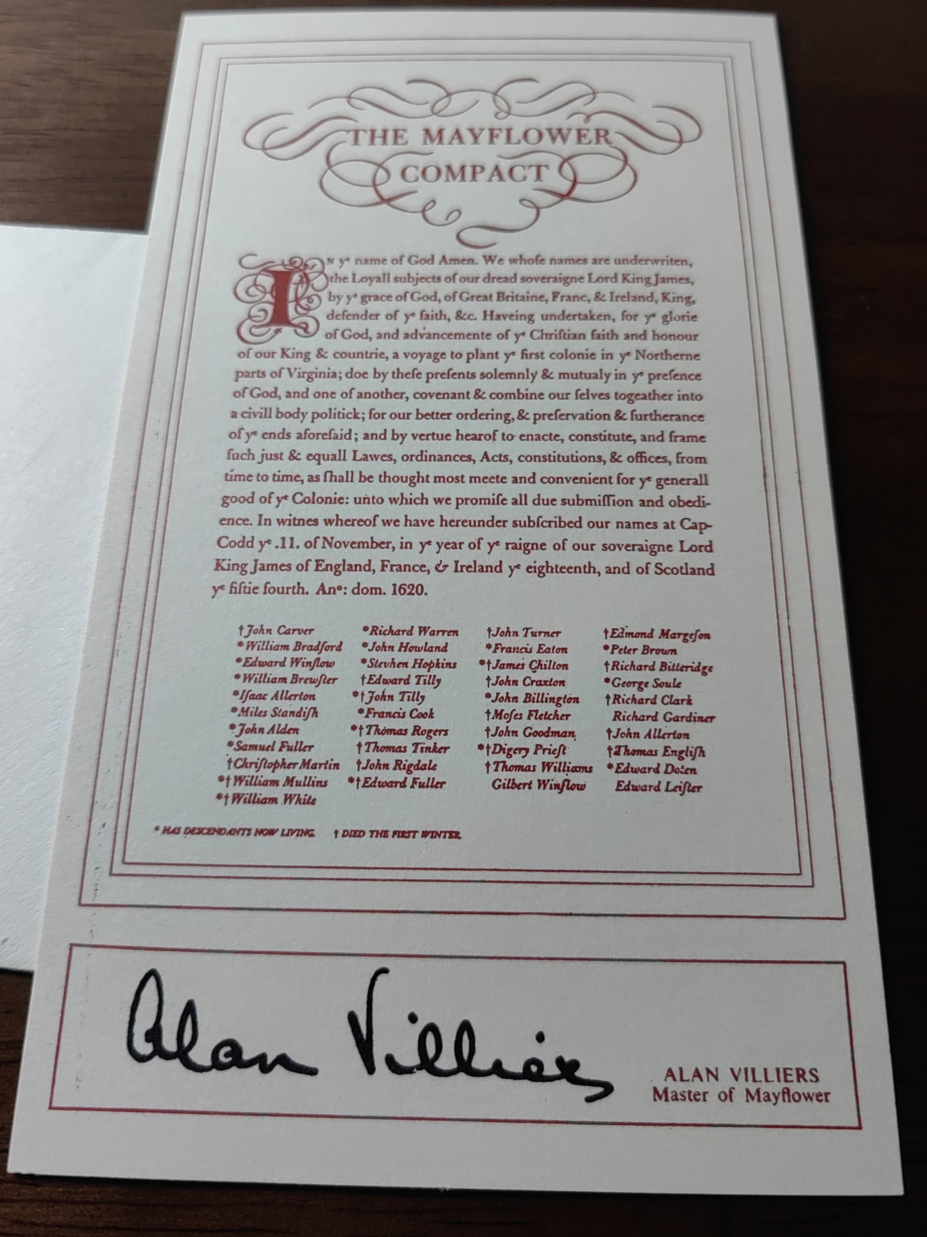 外国邮品精品专场（秒杀）第①③场 英国1957 五月花号公约纪念（里面是公约内容）