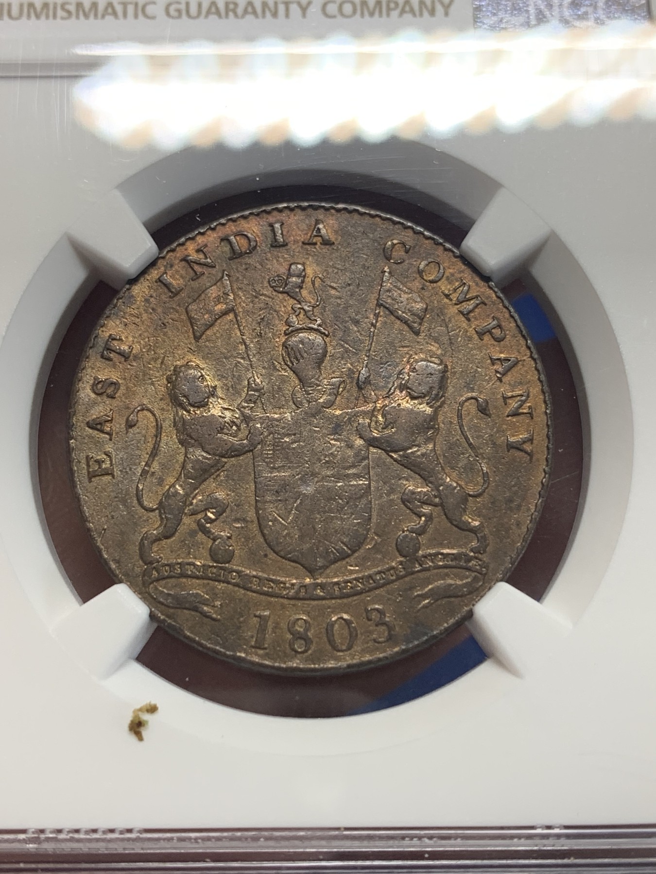 《竞宝斋》第205场-周日，周一 2场 (全场包邮) NGC VFD  1803年英属印度20cash铜币