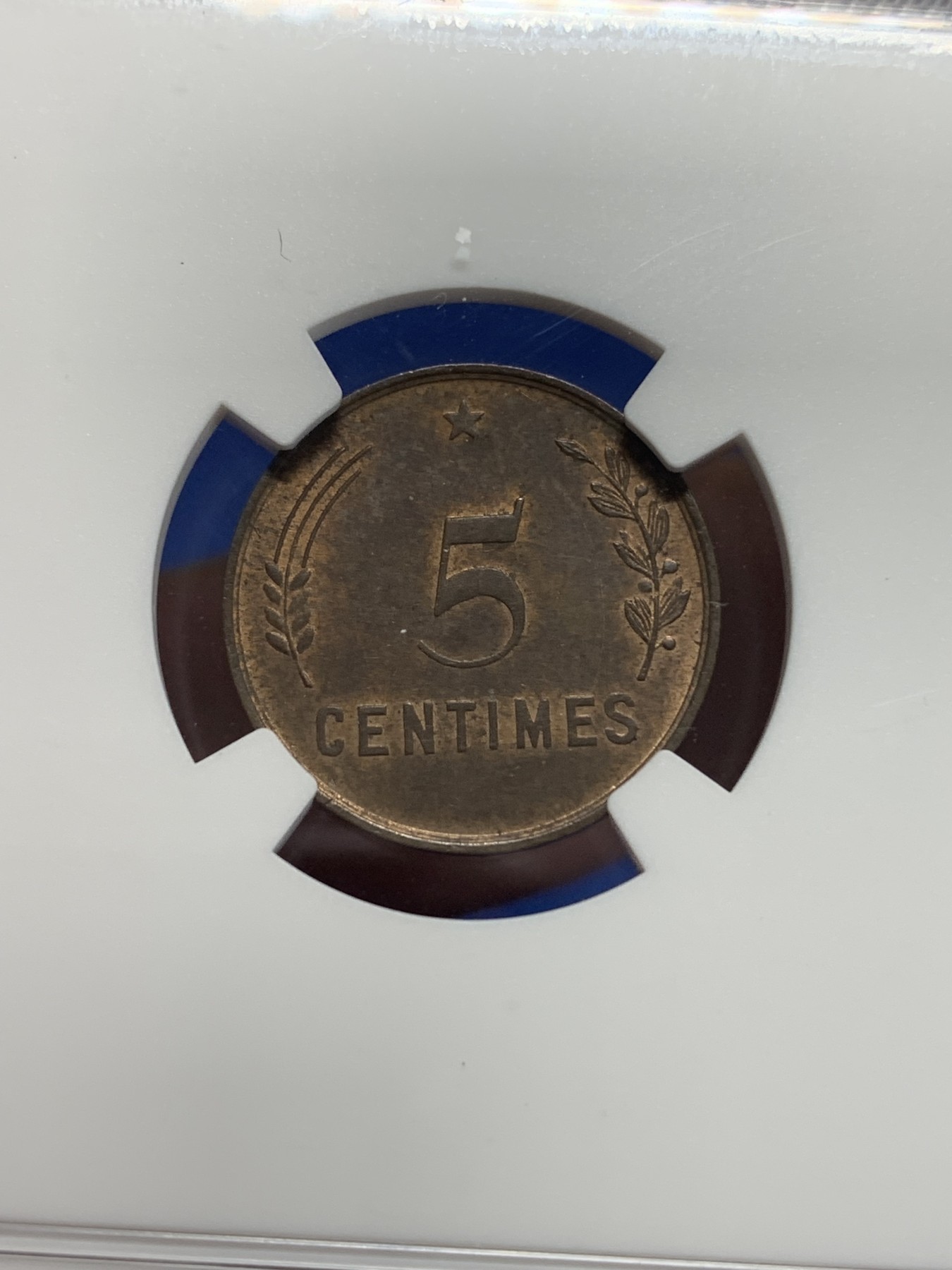 《竞宝斋》第205场-周日，周一 2场 (全场包邮) NGC AU58 1930年卢森堡5C铜币