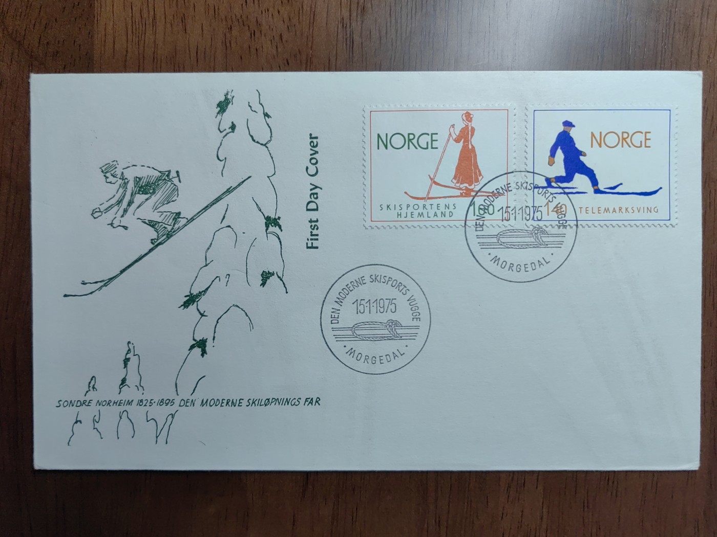 外国邮品精品专场（秒杀）第①⑤场 挪威1975 现代滑雪之父 首日封
