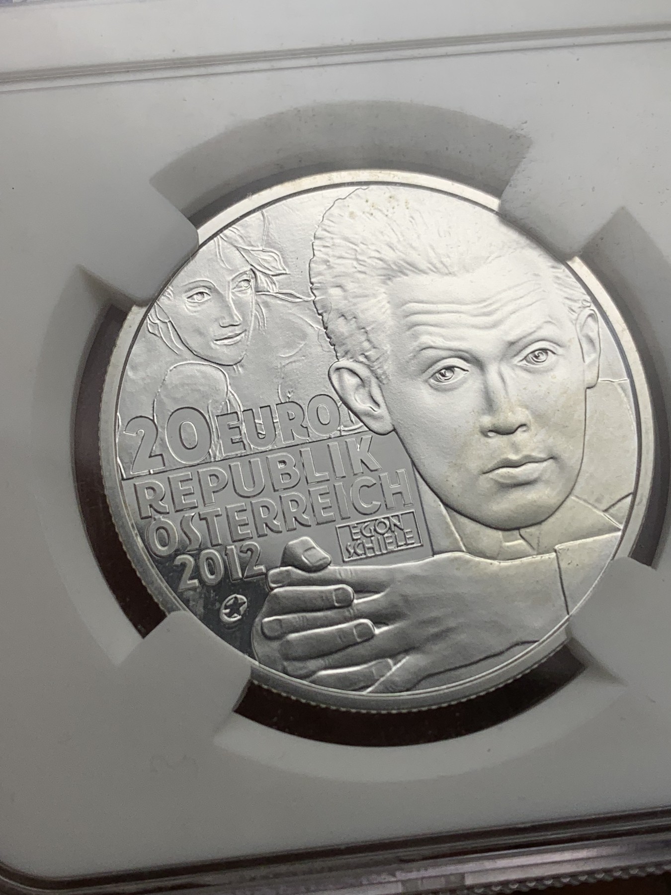 《竞宝斋》第205场-周日，周一 2场 (全场包邮) CNCS PF70 奥地利2012年席勒20欧元银币