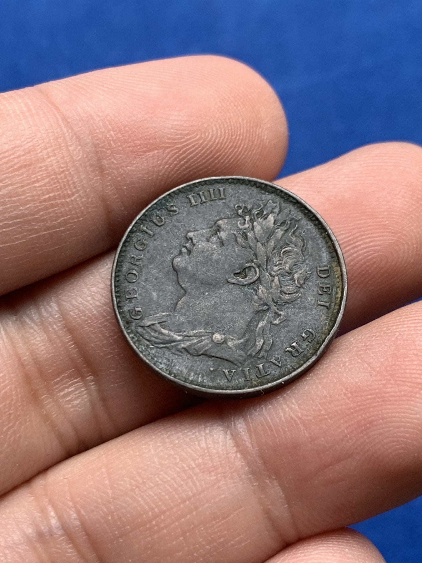 《竞宝斋》第205场-周日，周一 2场 (全场包邮) 英国 1821年 乔治四世 1法新铜币 高细节