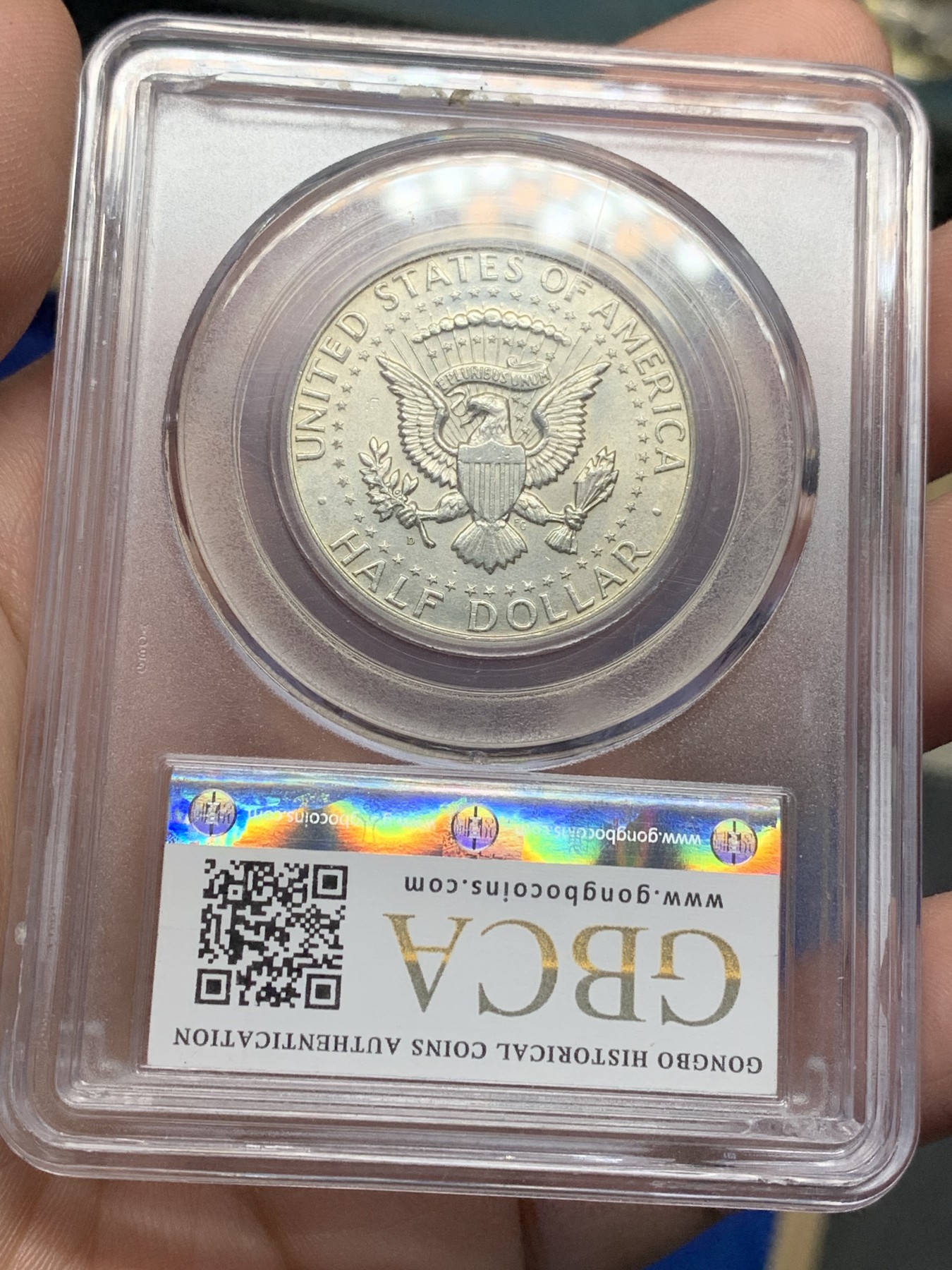 《竞宝斋》第205场-周日，周一 2场 (全场包邮) 两枚一组 公博MS63美国1964年50分半元银币肯尼迪高银版+保粹AU55美国1976年艾森豪威尔1美元纪念币