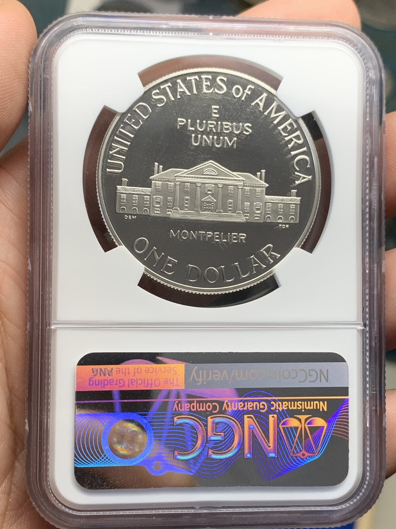 《竞宝斋》第205场-周日，周一 2场 (全场包邮) NGC PF69UC 美国1993年麦迪逊总统1美元 精制大银币