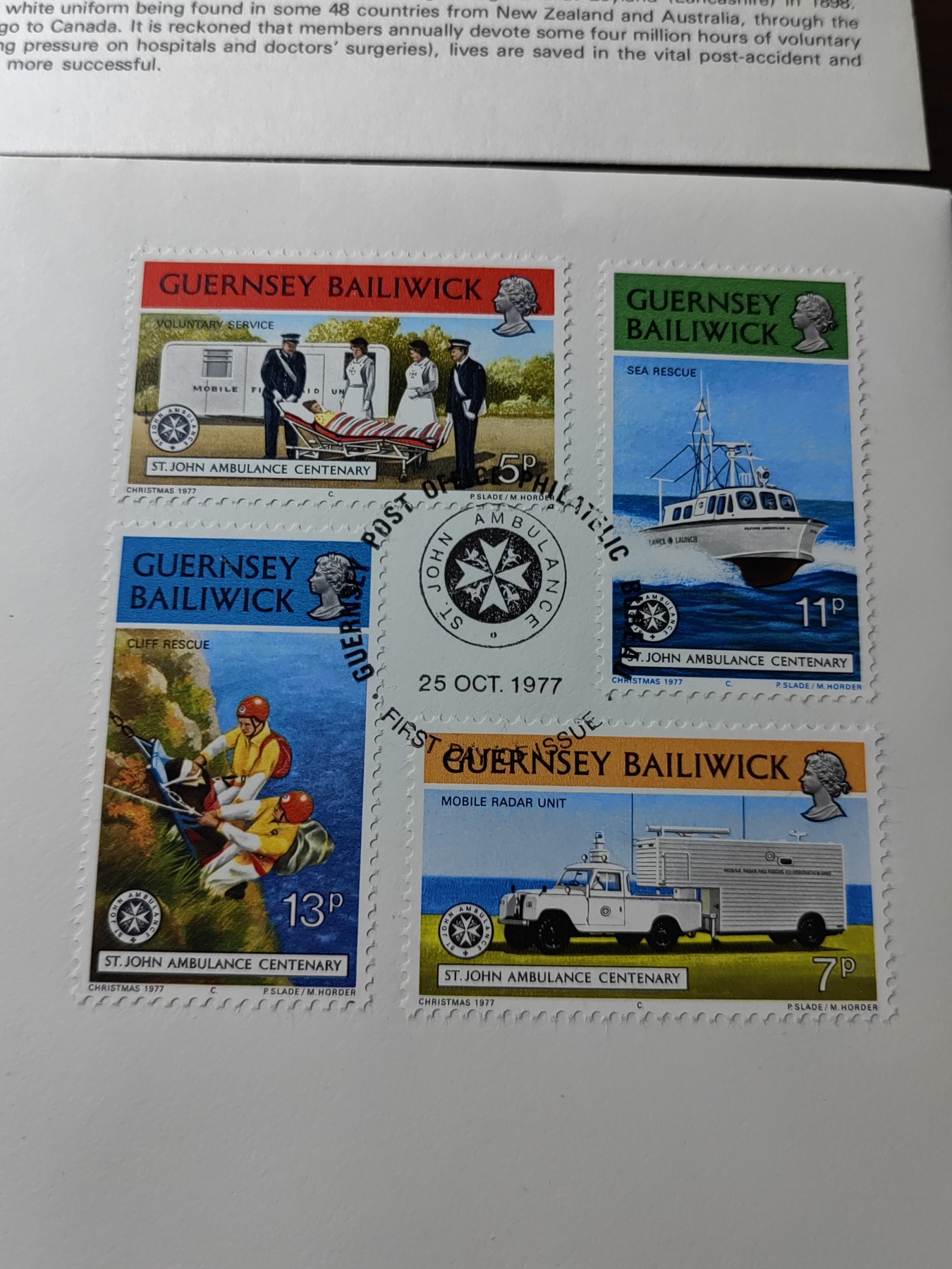 外国邮品精品专场（秒杀）第①③场 根西岛1977 约翰护理队一百周年