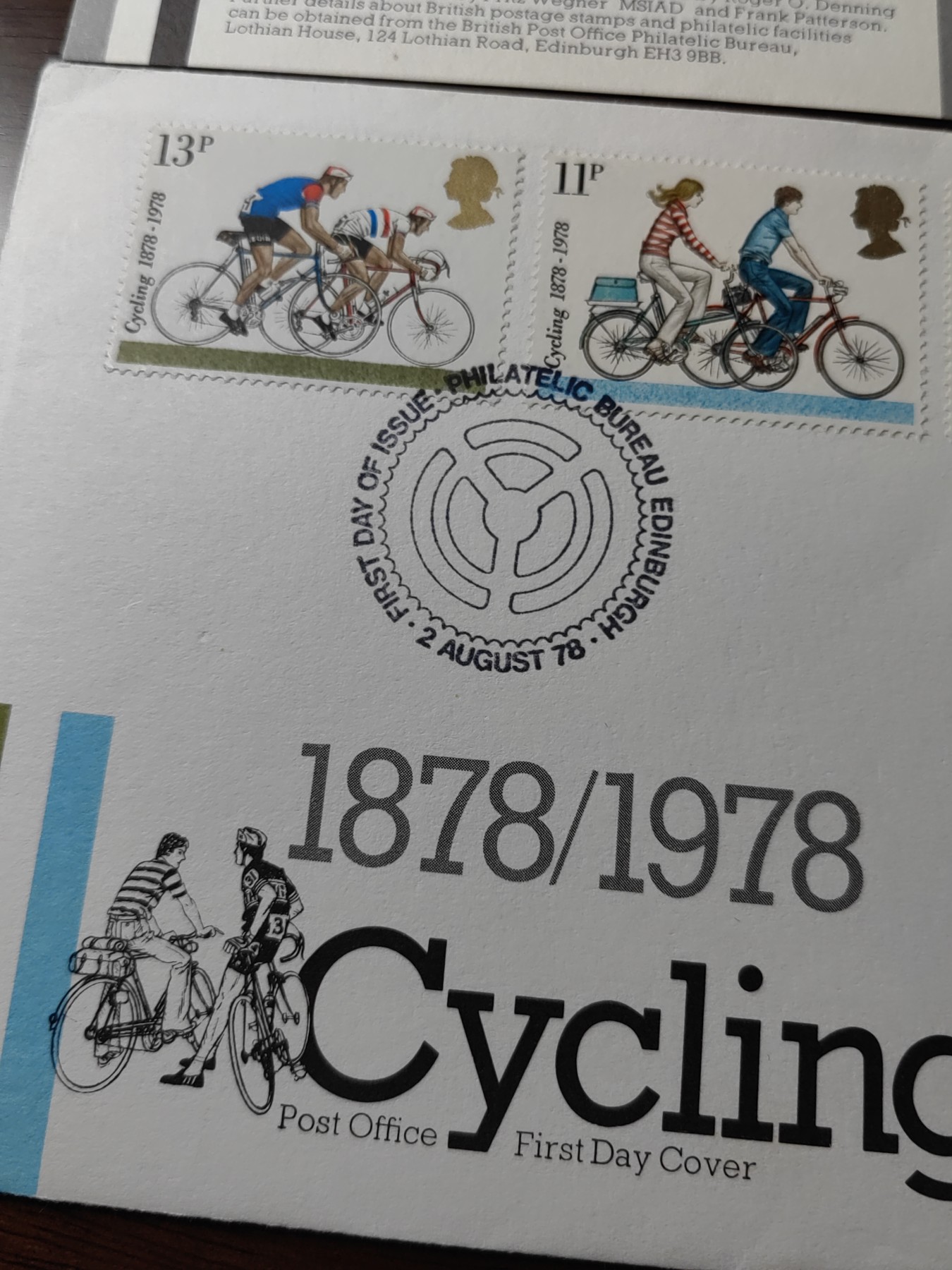 外国邮品精品专场（秒杀）第①③场 英国1978 自行车发展史-各时期的自行车 4全（实寄航空邮封）
