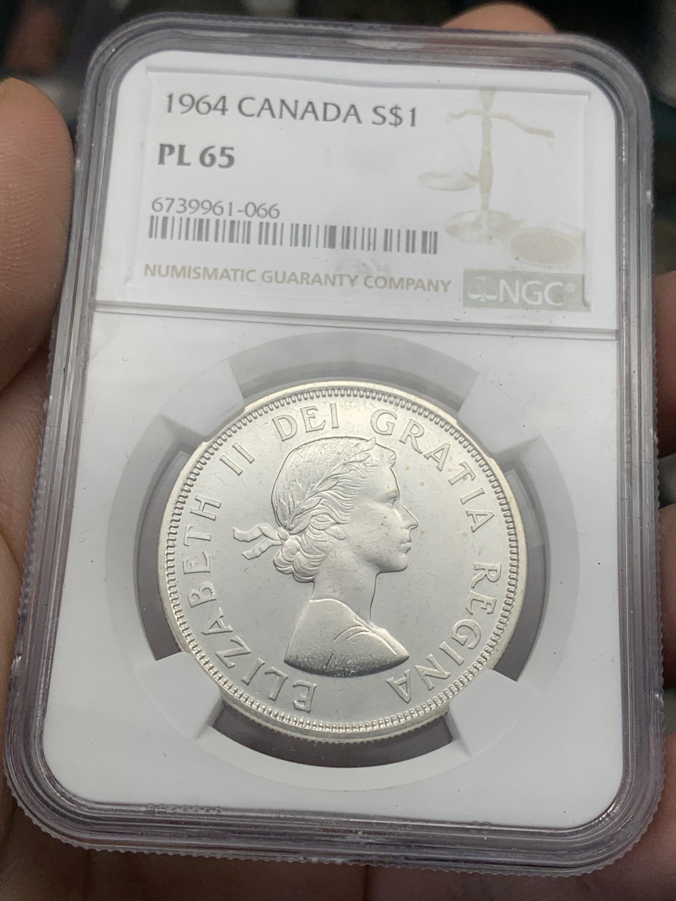 《竞宝斋》第205场-周日，周一 2场 (全场包邮) NGC PL65 加拿大1964年夏洛特敦和魁北克会议100周年纪念银币