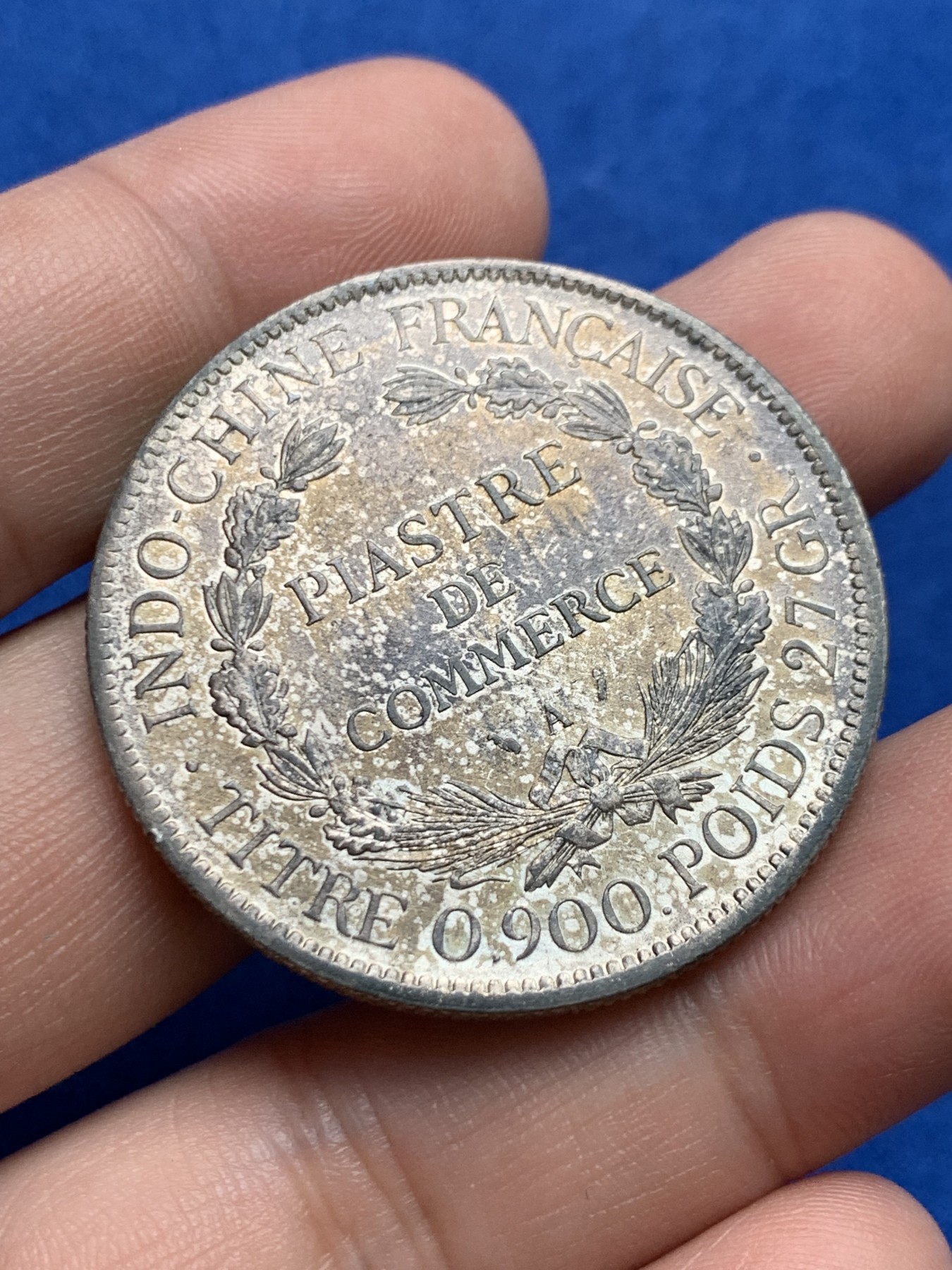 《竞宝斋》第205场-周日，周一 2场 (全场包邮) 法属印支 1896（A）座洋1皮银币 经典品种，味道不错