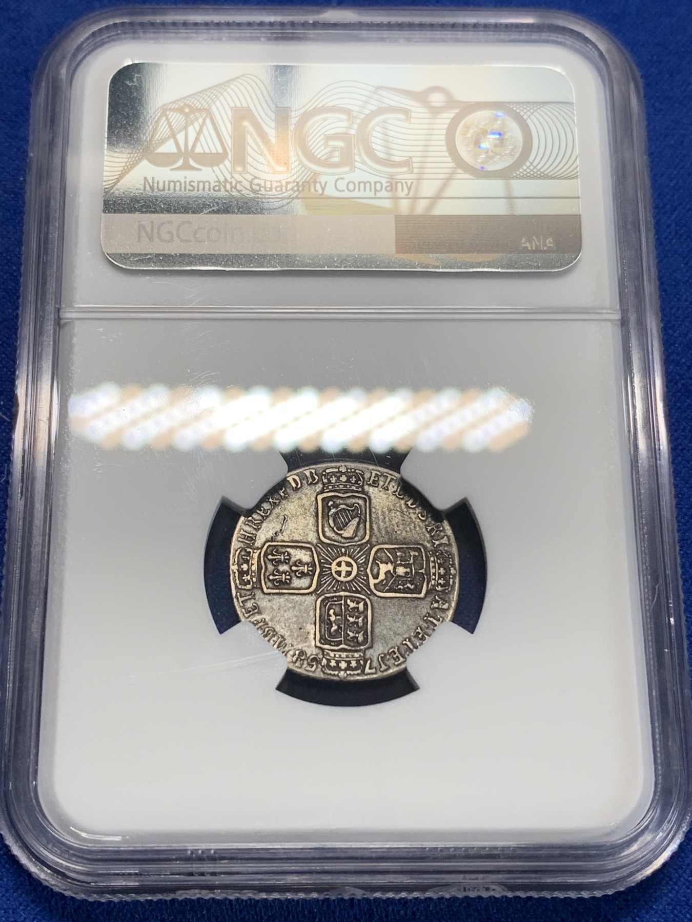 《竞宝斋》第205场-周日，周一 2场 (全场包邮) NGC VFD 英国1758年乔治二世水泡眼6便士银币