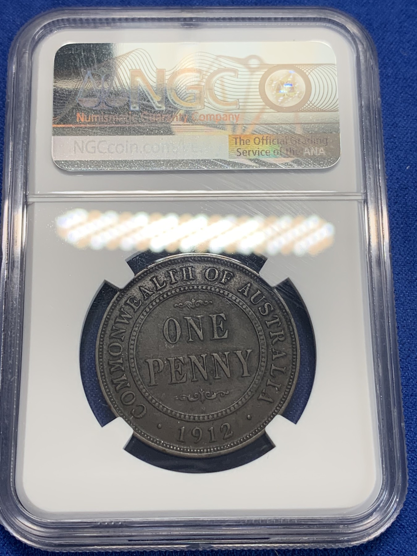 《竞宝斋》第205场-周日，周一 2场 (全场包邮) NGC VF30 1912年英属澳大利亚1便士铜币 少见品种