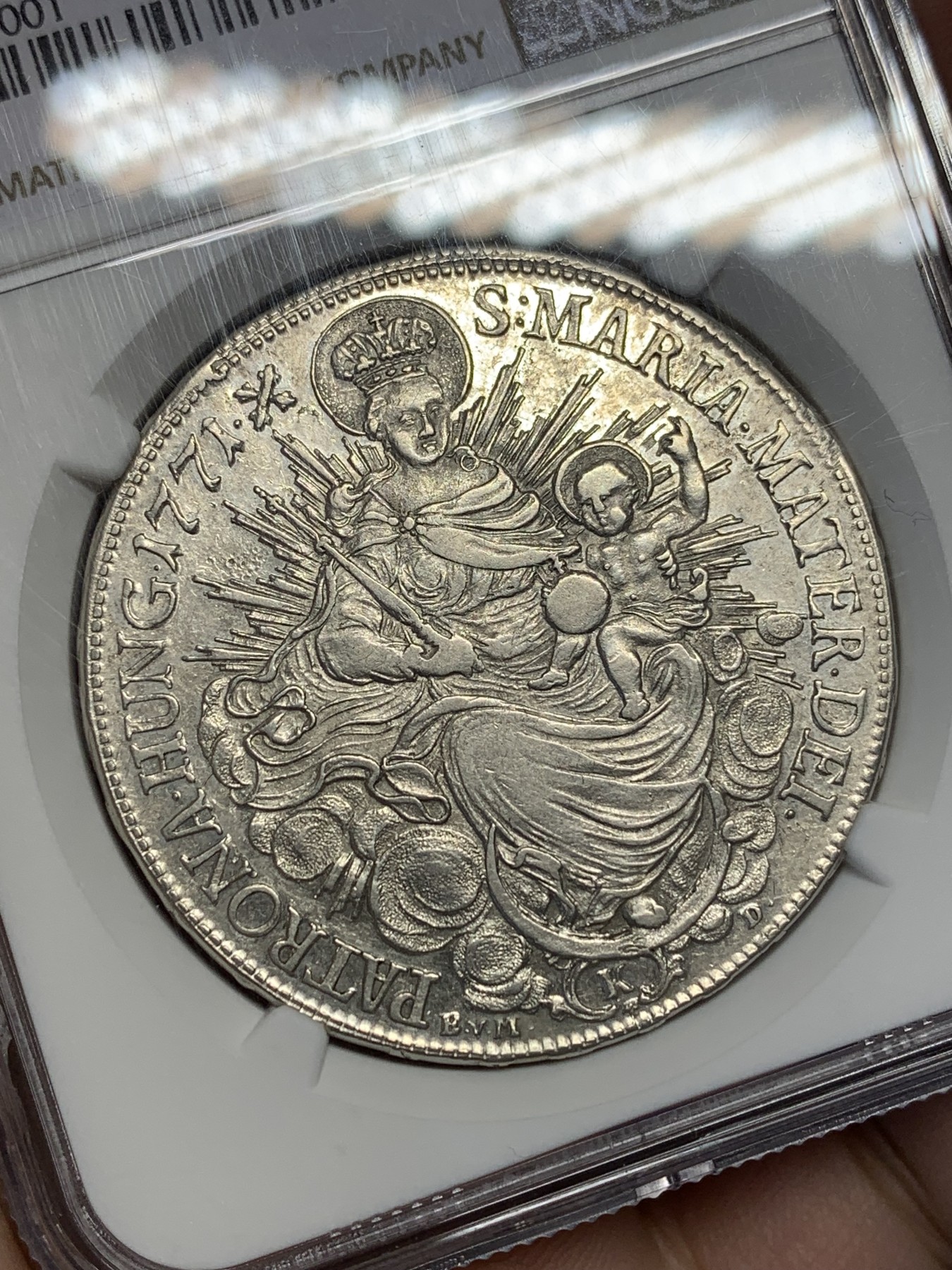 《竞宝斋》第205场-周日，周一 2场 (全场包邮) 冠军分！稀少品种 NGC-AU50 神罗匈牙利 1771年玛利亚特蕾莎 1泰勒银币