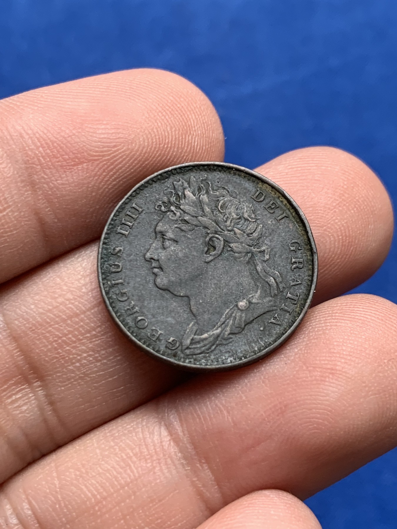 《竞宝斋》第205场-周日，周一 2场 (全场包邮) 英国 1821年 乔治四世 1法新铜币 高细节