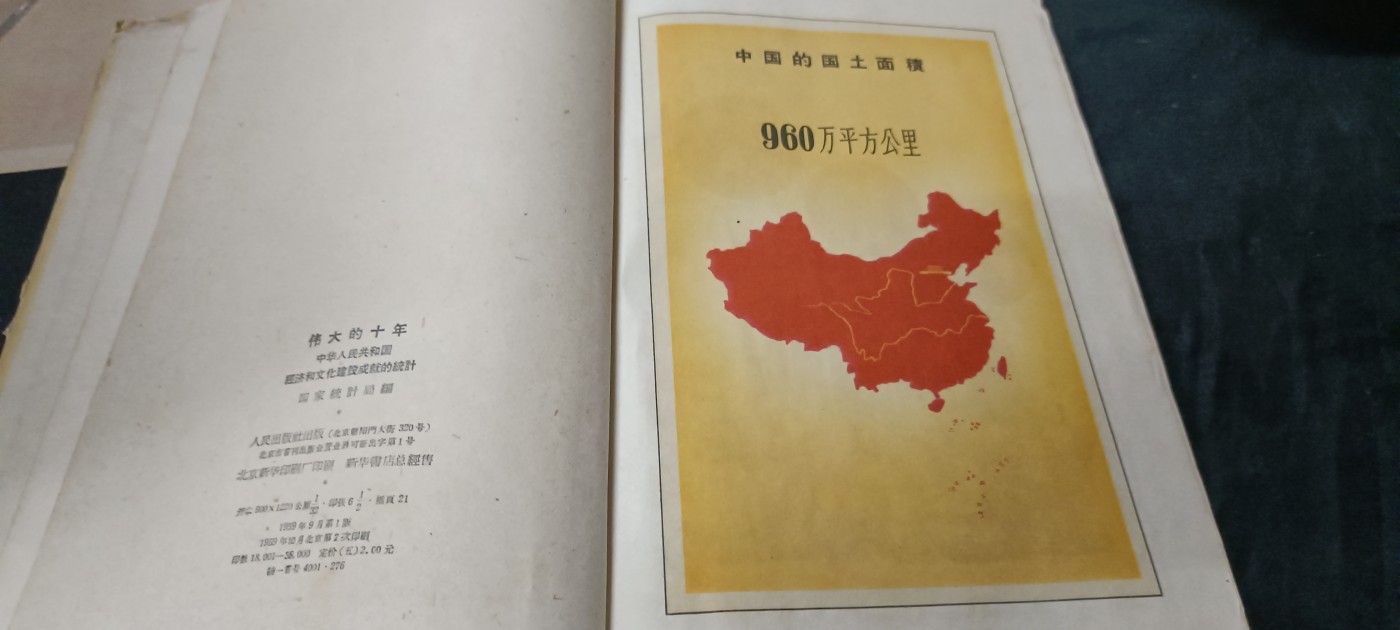 天字一号精品书章拍卖！ 新中国成立十年代经济文化等建设成就数据！（是了解当时发展状况的好资料！）