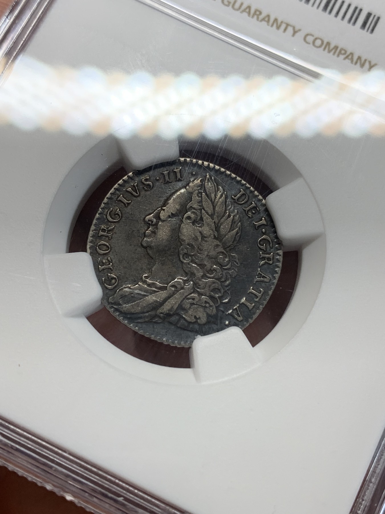 《竞宝斋》第205场-周日，周一 2场 (全场包邮) NGC VFD 英国1758年乔治二世水泡眼6便士银币