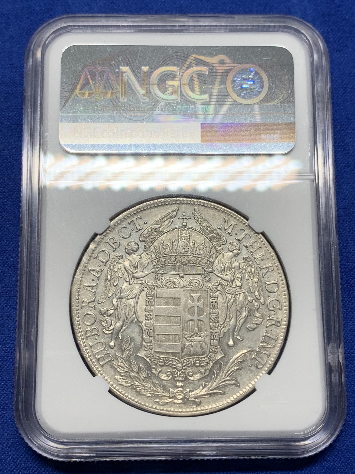 《竞宝斋》第205场-周日，周一 2场 (全场包邮) 冠军分！稀少品种 NGC-AU50 神罗匈牙利 1771年玛利亚特蕾莎 1泰勒银币