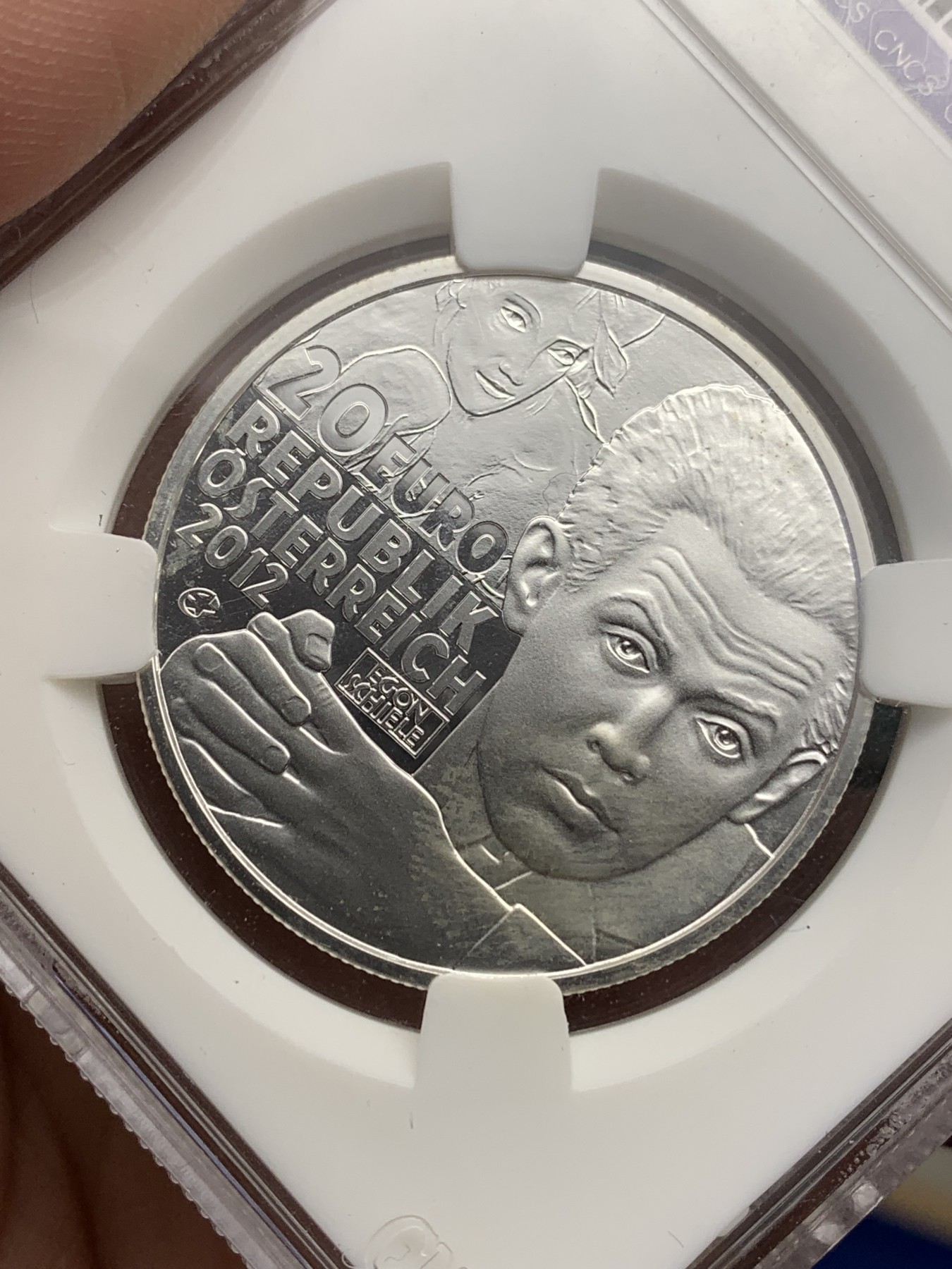 《竞宝斋》第205场-周日，周一 2场 (全场包邮) CNCS PF70 奥地利2012年席勒20欧元银币