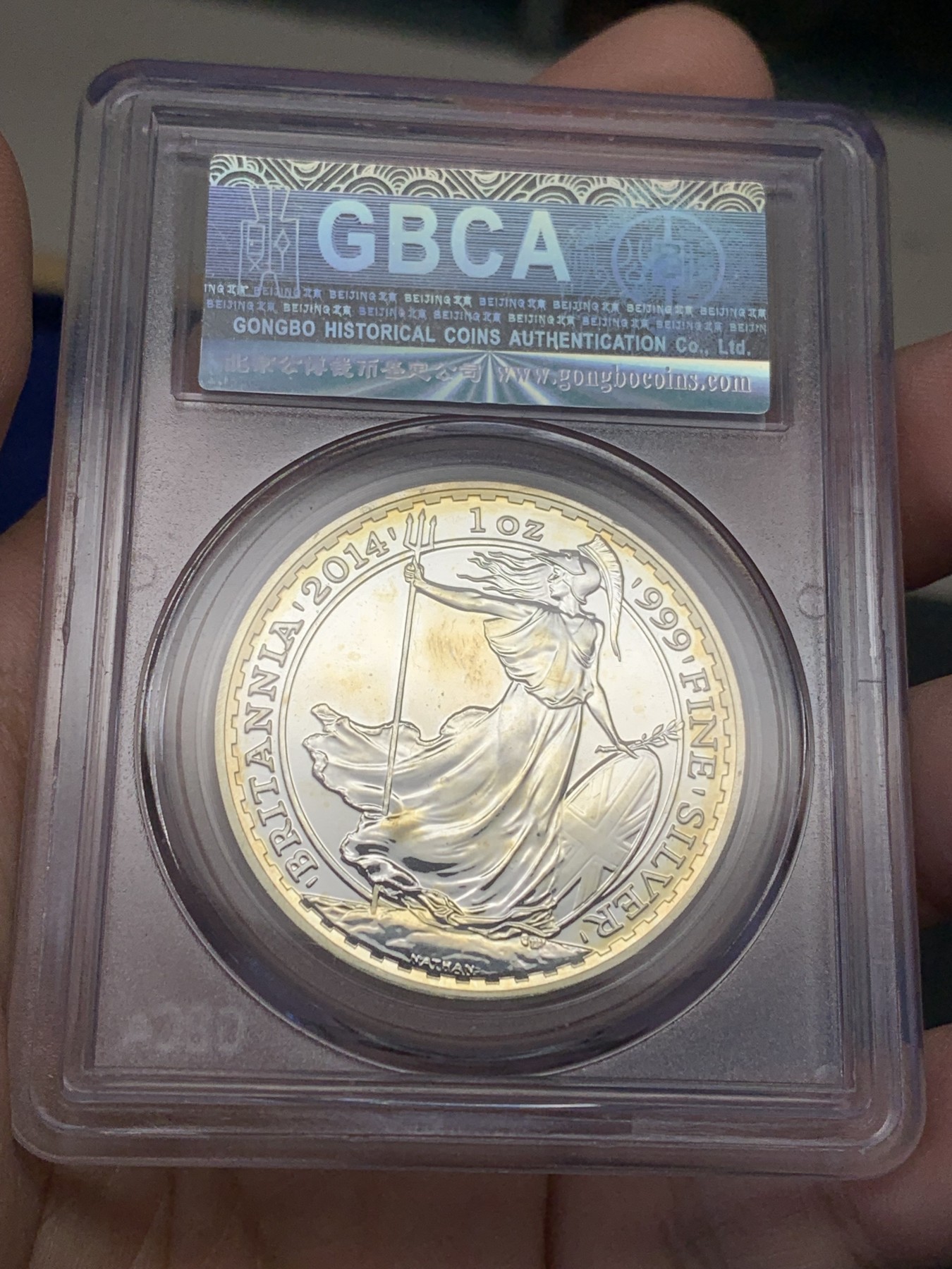 《竞宝斋》第205场-周日，周一 2场 (全场包邮) 公博评级PF67 2014年英国伊丽莎白二世女王2镑1盎司银币，含银量999