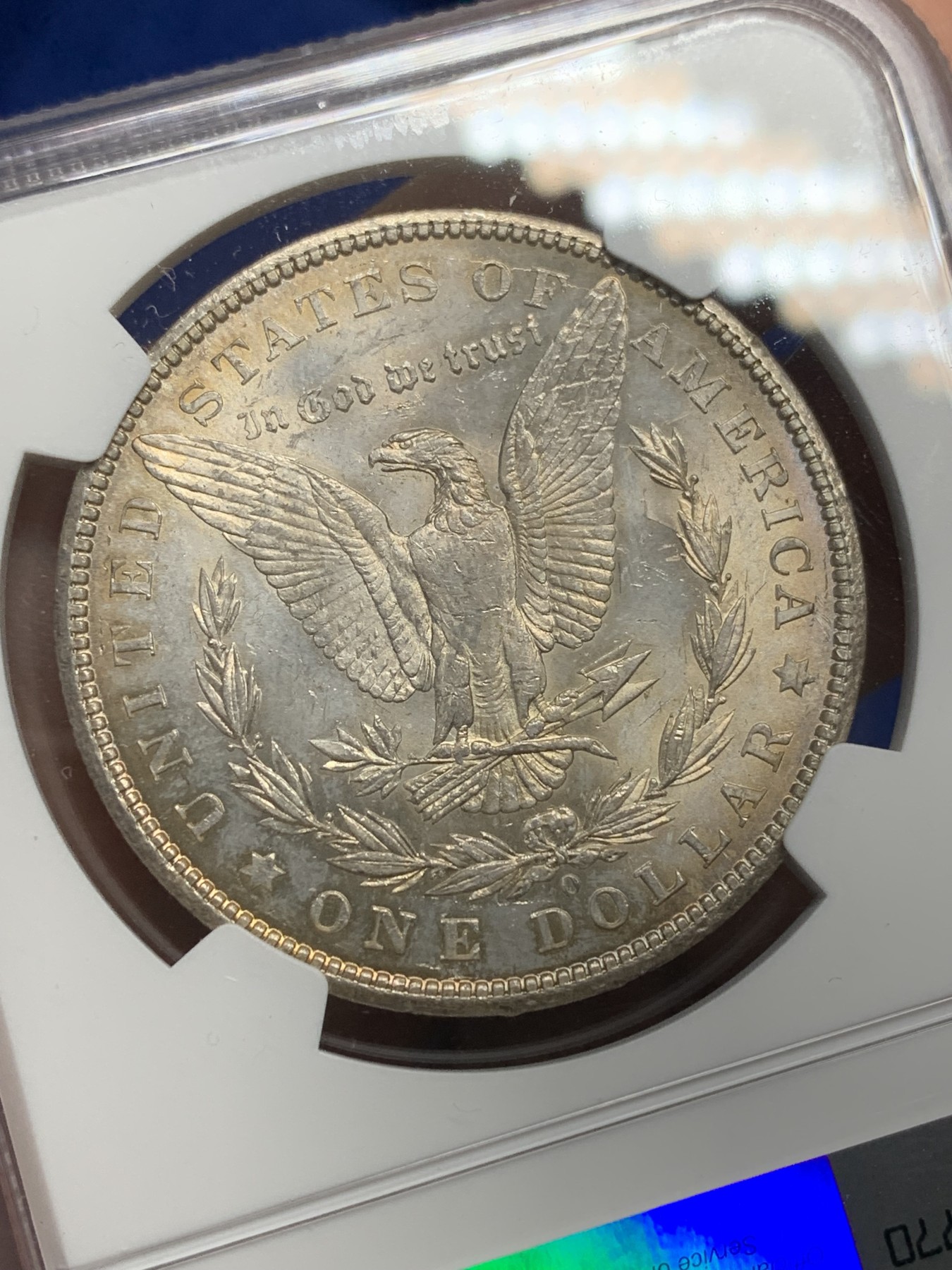 《竞宝斋》第205场-周日，周一 2场 (全场包邮) NGC MS62 美国1904年摩根1美元银币 光度好 感觉低评了