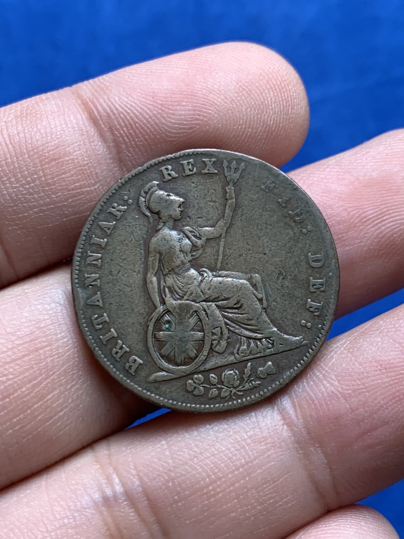 《竞宝斋》第205场-周日，周一 2场 (全场包邮) 英国 1826年 乔治四世 半便士铜币 少见品种