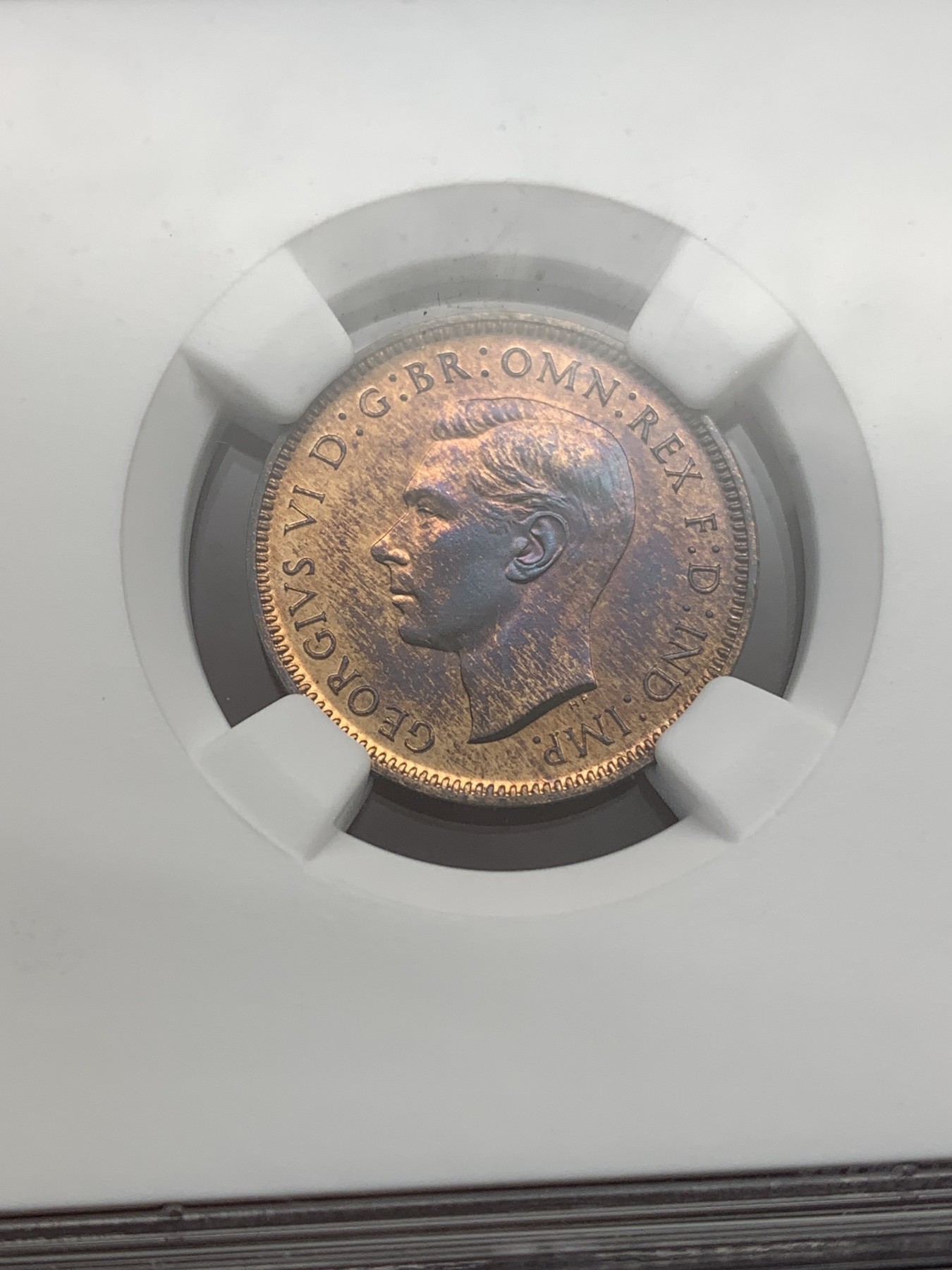 《竞宝斋》第205场-周日，周一 2场 (全场包邮) NGC PF66 英国1937年乔治六世登基纪念精制1/4便士铜币