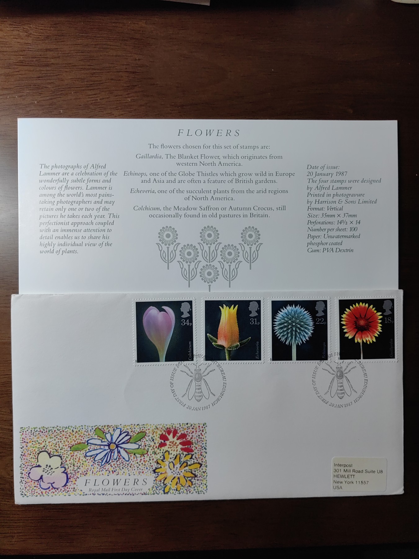 外国邮品精品专场（秒杀）第①③场 英国1987年  植物花卉 4枚全 