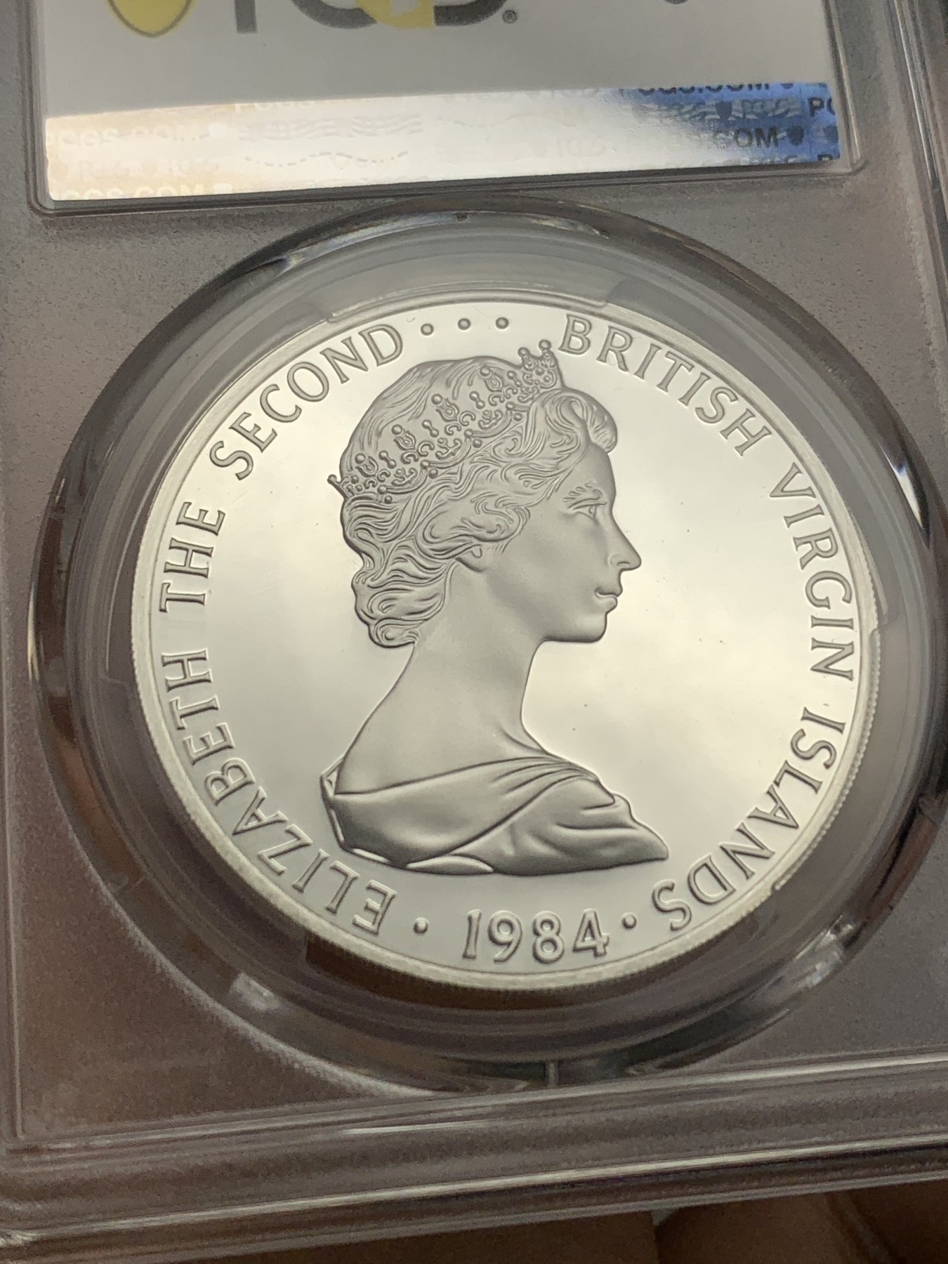 《竞宝斋》第205场-周日，周一 2场 (全场包邮) PCGS PR68 维尔京群岛1984年1元军舰鸟精制银币 P盒冠军分