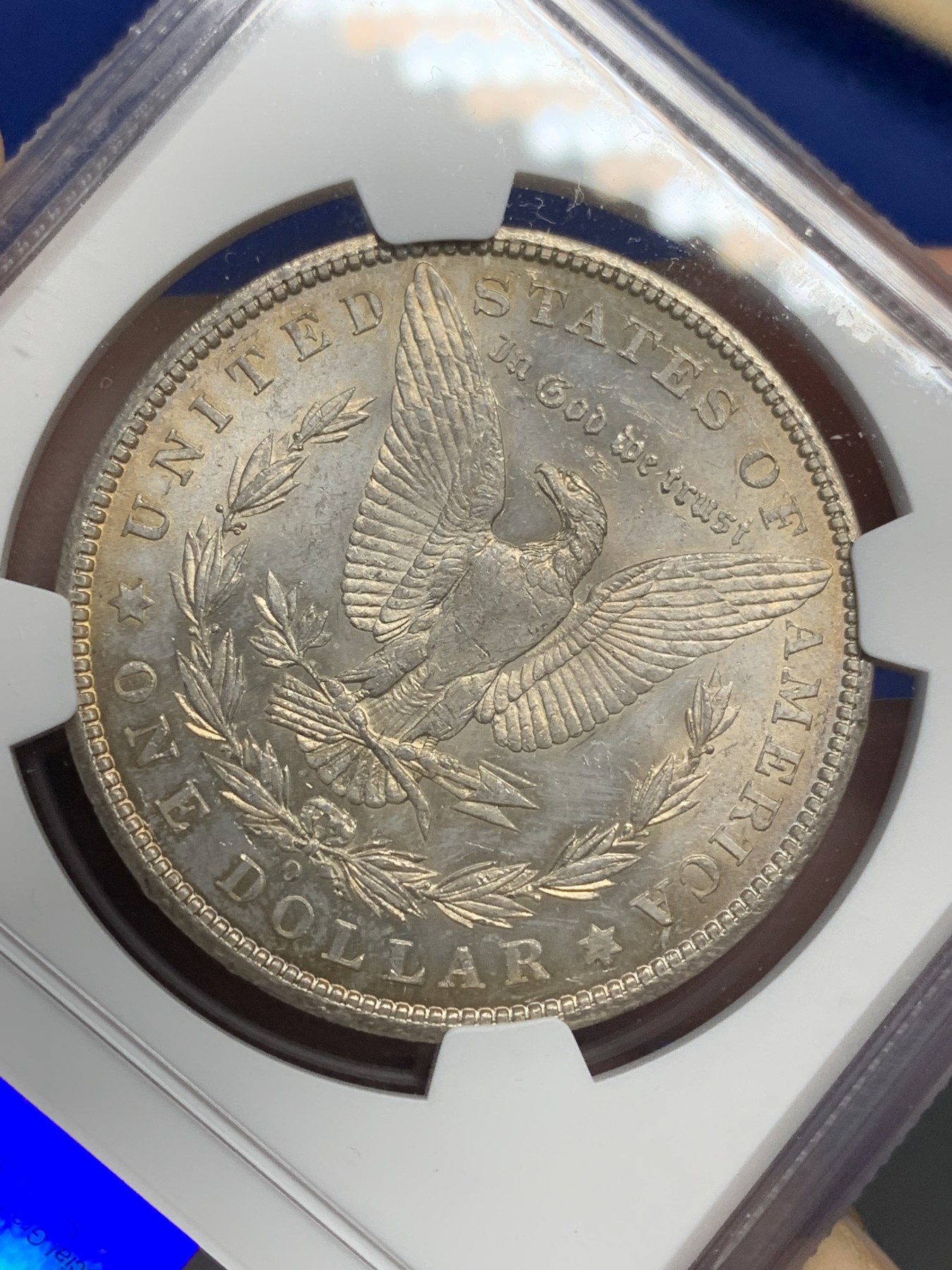 《竞宝斋》第205场-周日，周一 2场 (全场包邮) NGC MS62 美国1904年摩根1美元银币 光度好 感觉低评了