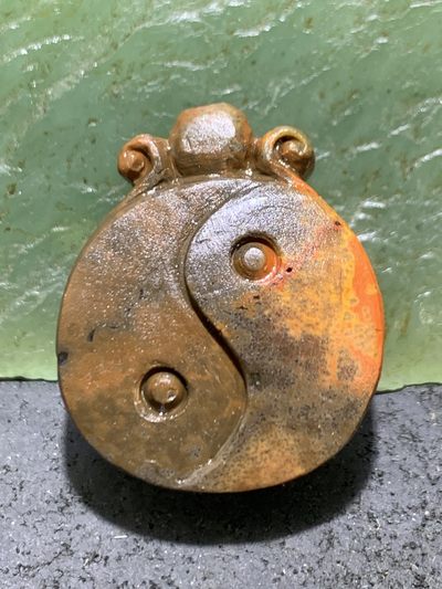 精美亚光战国红玛瑙手工俏色巧雕太极阴阳鱼一体佛头三通一个 - 精美亚光战国红玛瑙手工俏色巧雕太极阴阳鱼一体佛头三通一个