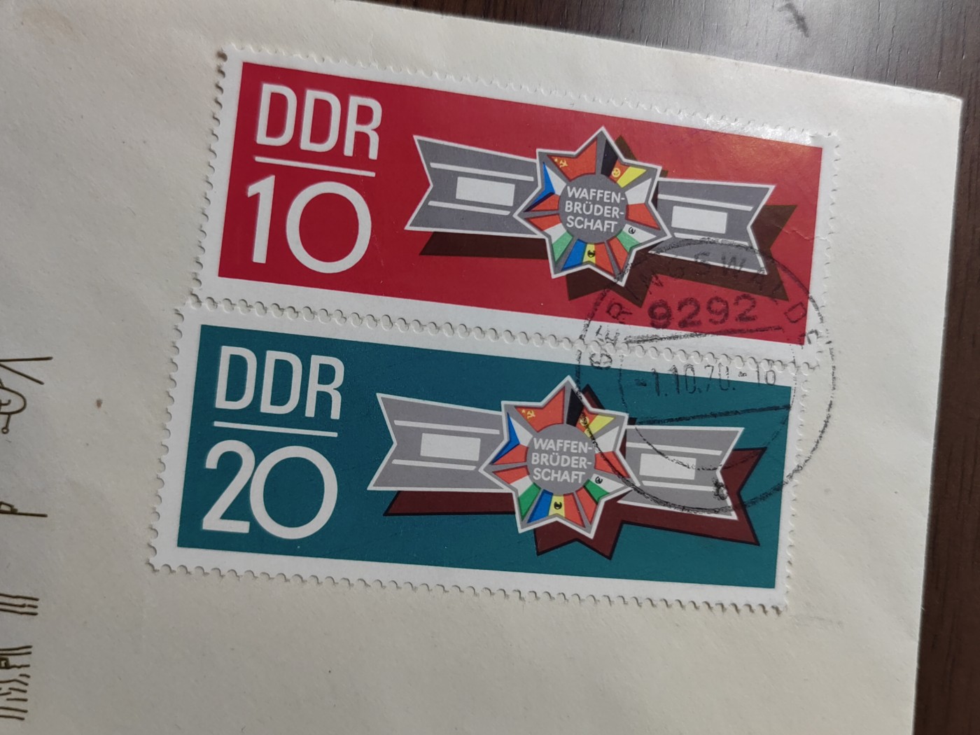 外国邮品精品专场（秒杀）第①⑤场 民主德国东德1970年 华沙条约部队战斗友谊2枚全