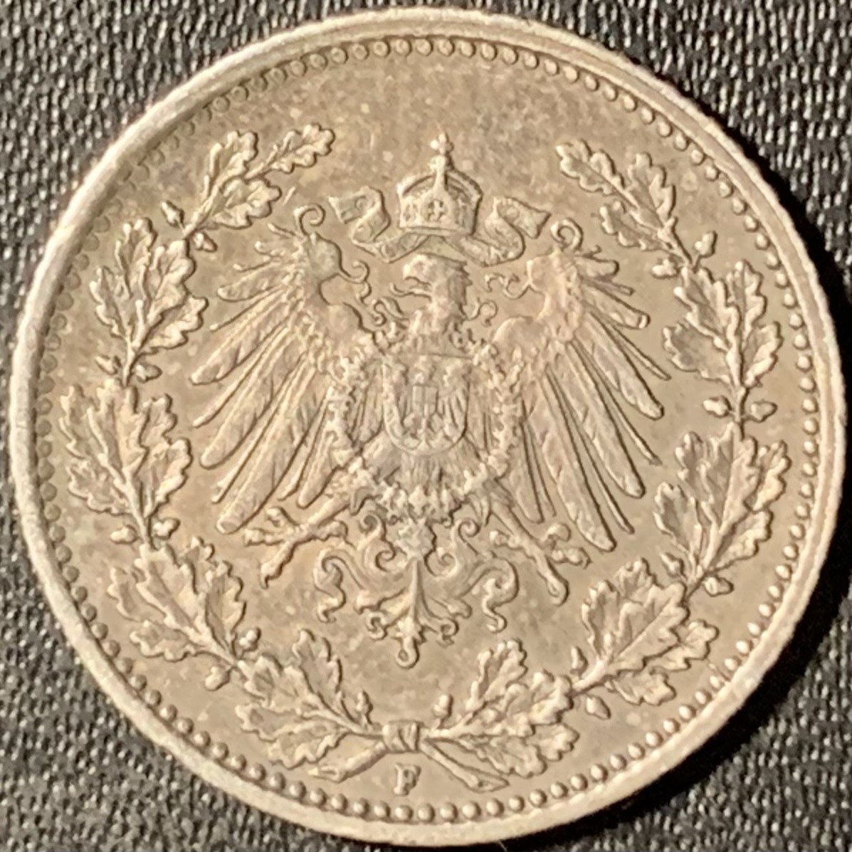 紫瑗钱币——第315期拍卖 德国 1915年 F版 第二帝国 1/2马克 银币 2.77克 0.9银