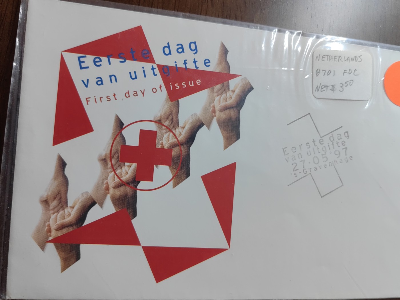 外国邮品精品专场（秒杀）第①⑤场 荷兰1997年发行 红十字 手 