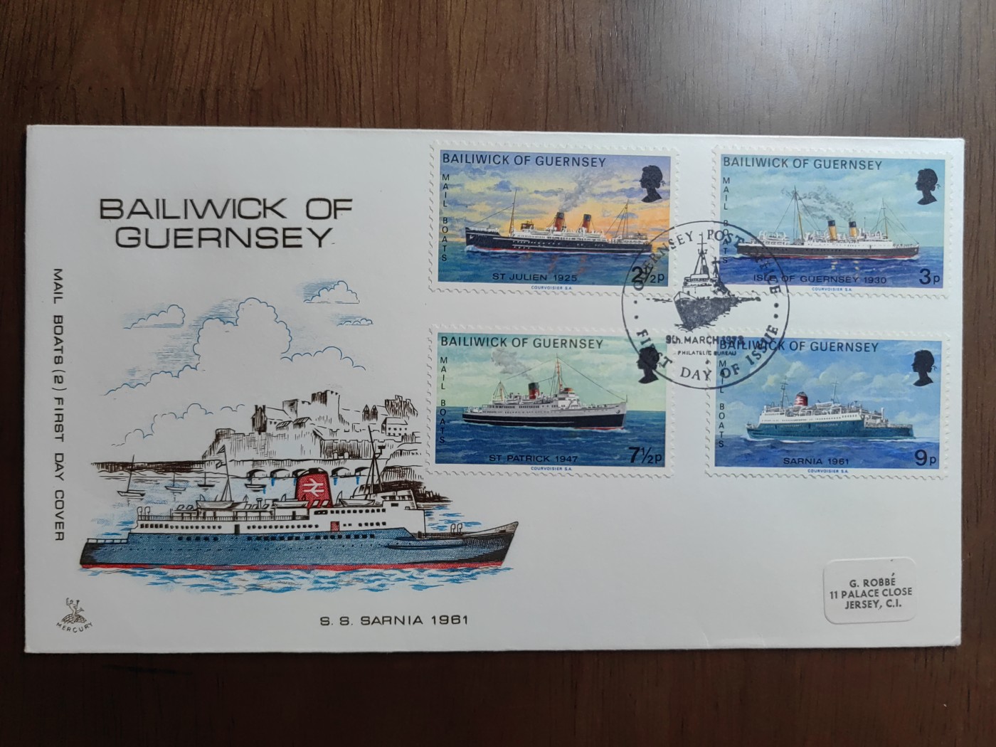 外国邮品精品专场（秒杀）第①⑤场 根西1973 邮船 首日封