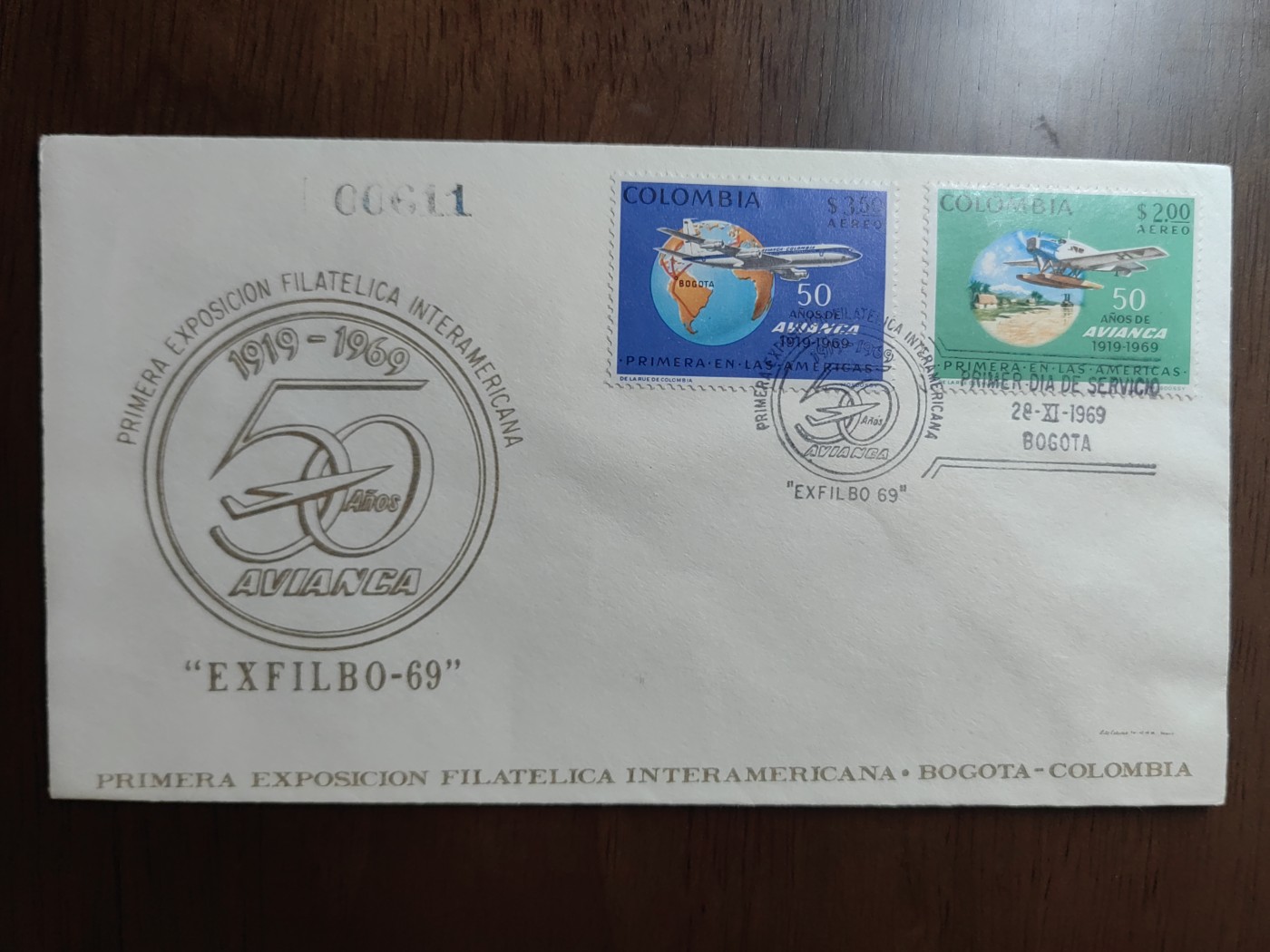 外国邮品精品专场（秒杀）第①⑤场  哥伦比亚 1969年2月  国际航空运输协会纪念
