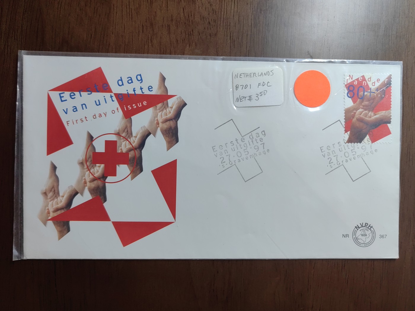 外国邮品精品专场（秒杀）第①⑤场 荷兰1997年发行 红十字 手 