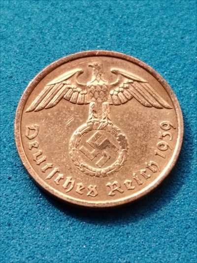 布加迪🐬～世界钱币🌾第 37 期 /  各国早期钱币  - 德国🇩🇪 1939年 鹰徽 2芬尼