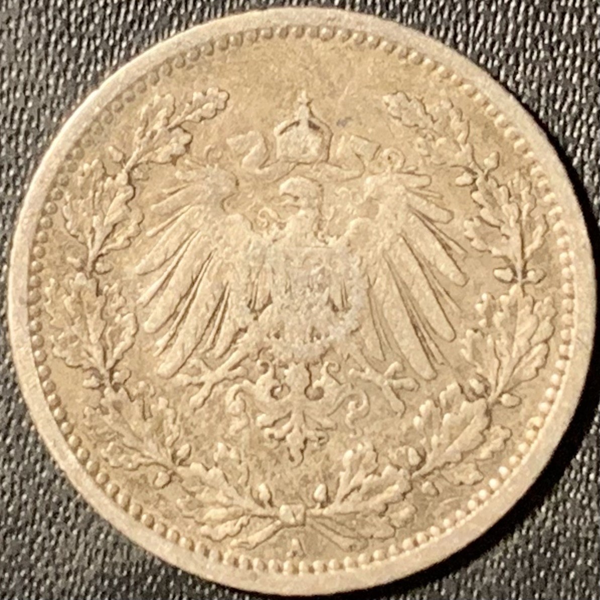 紫瑗钱币——第315期拍卖 德国 1905年 A版 第二帝国 1/2马克 银币 2.77克 0.9银